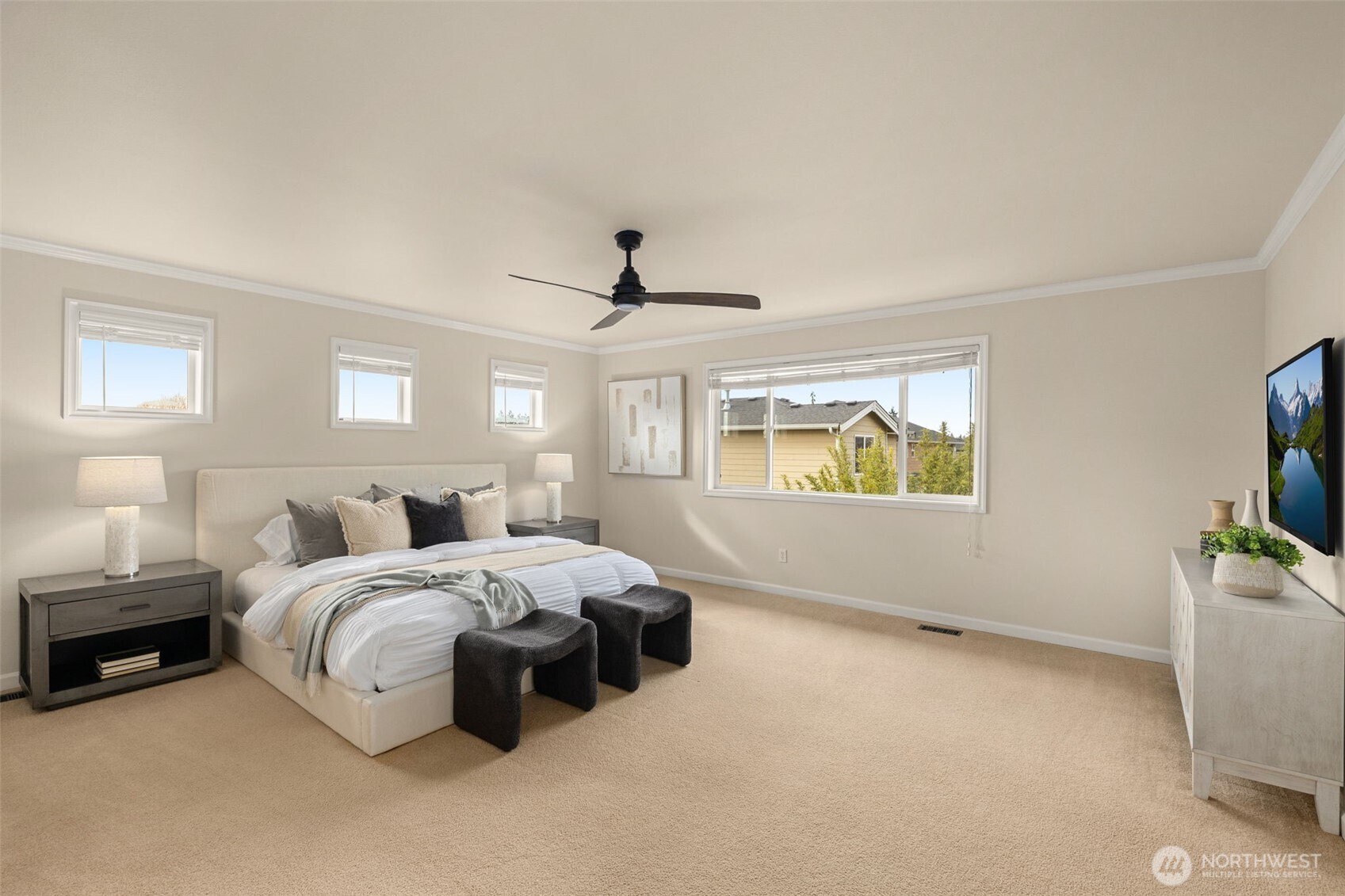 Primary suite with French doors