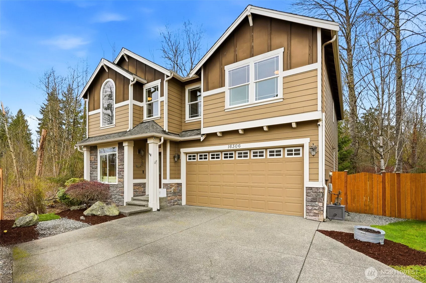 Welcome to this private & modern Bothell home. 2,683 sq ft Bothell home on a cul-de-sac backing to greenbelt.