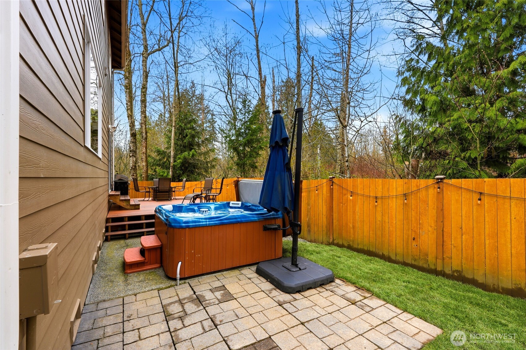 The backyard is the perfect place to host, or keep it your own private retreat.