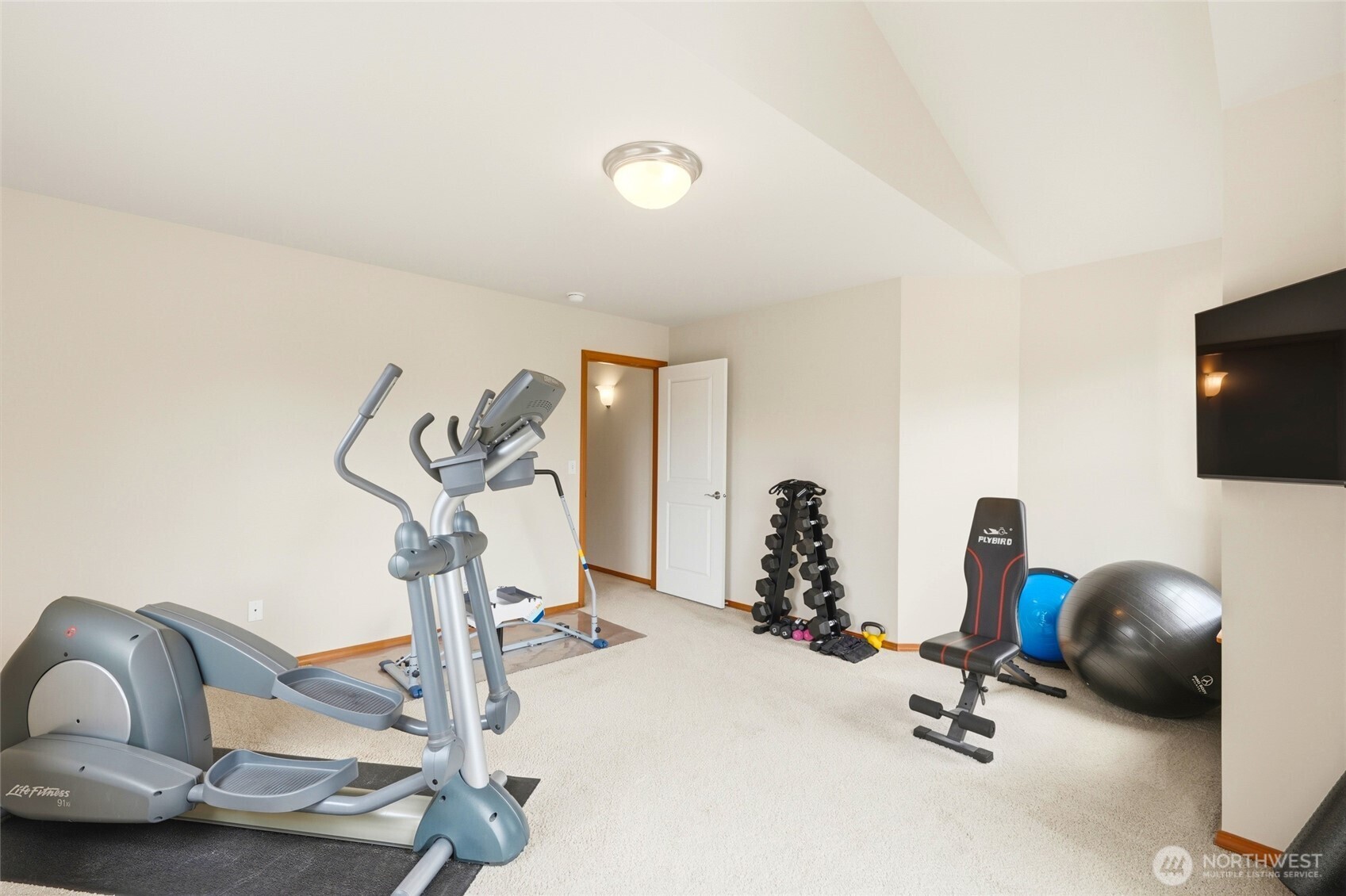 Upstairs bonus room could be used as a workout space, TV room or whatever else your you need.