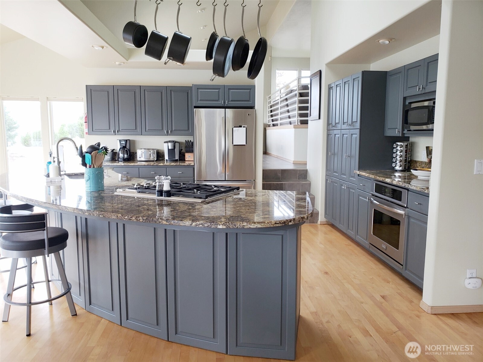 spacious chefs kitchen in main home