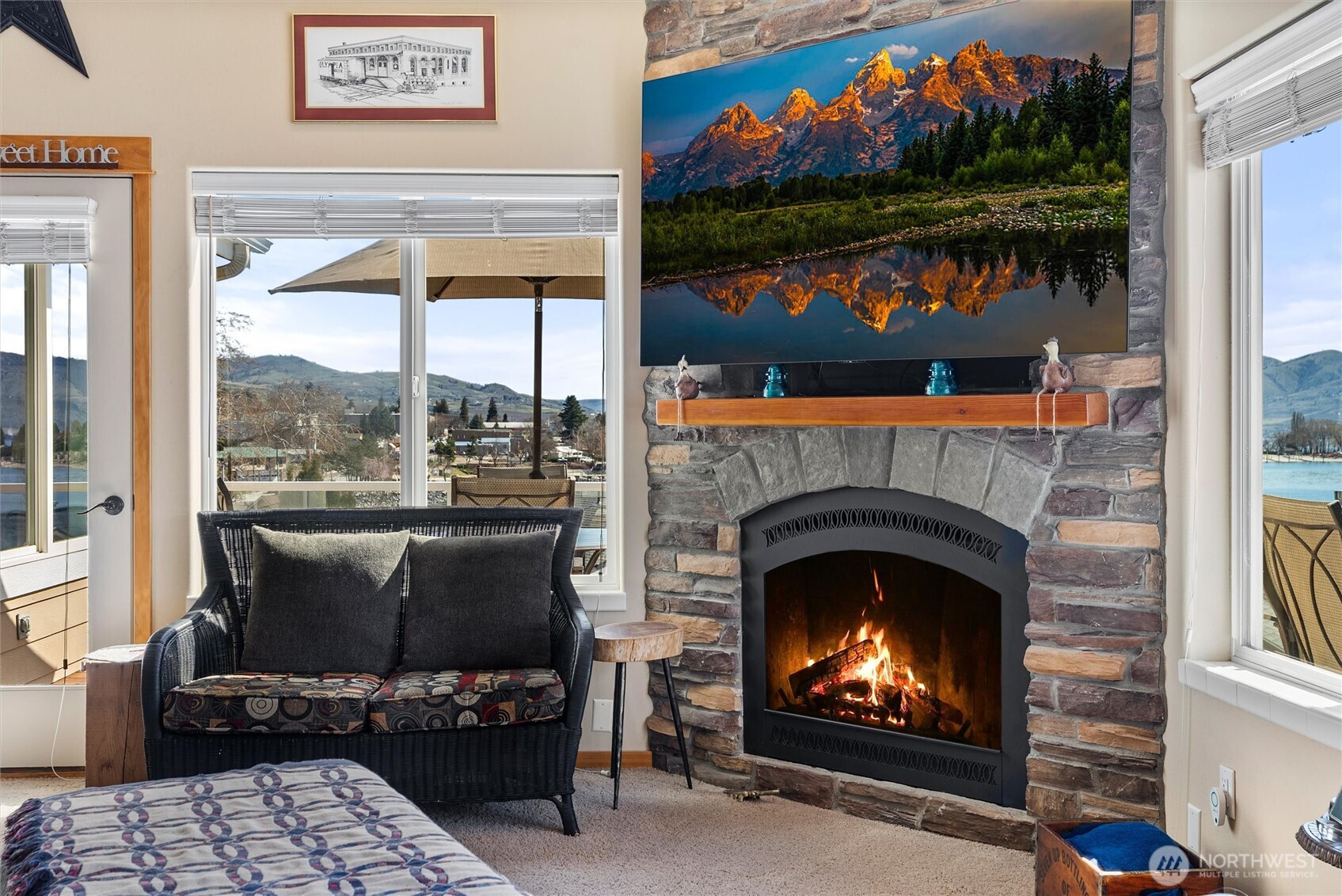 Views through living area windows