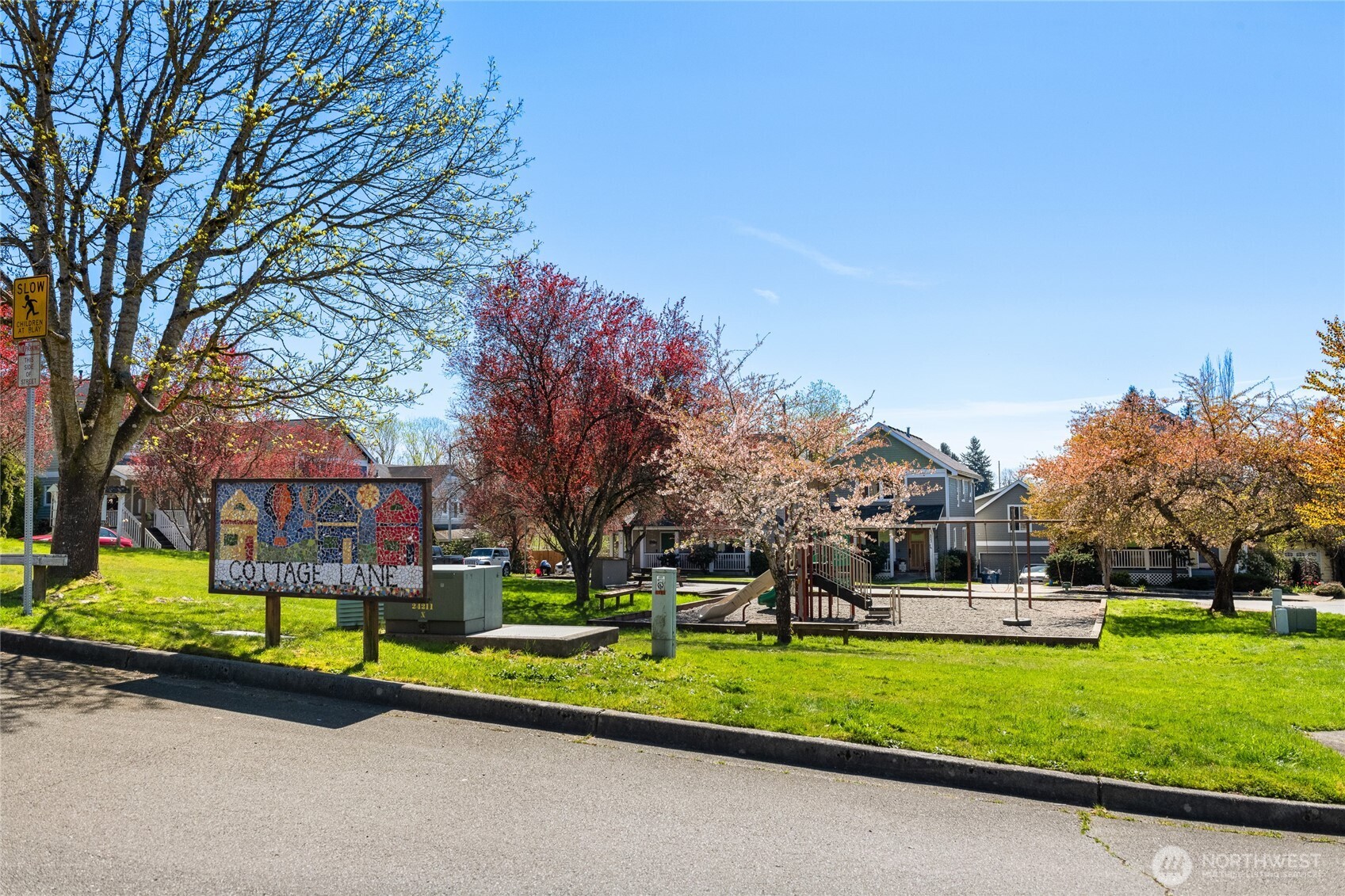 Exceptional community park with playground just steps away!
