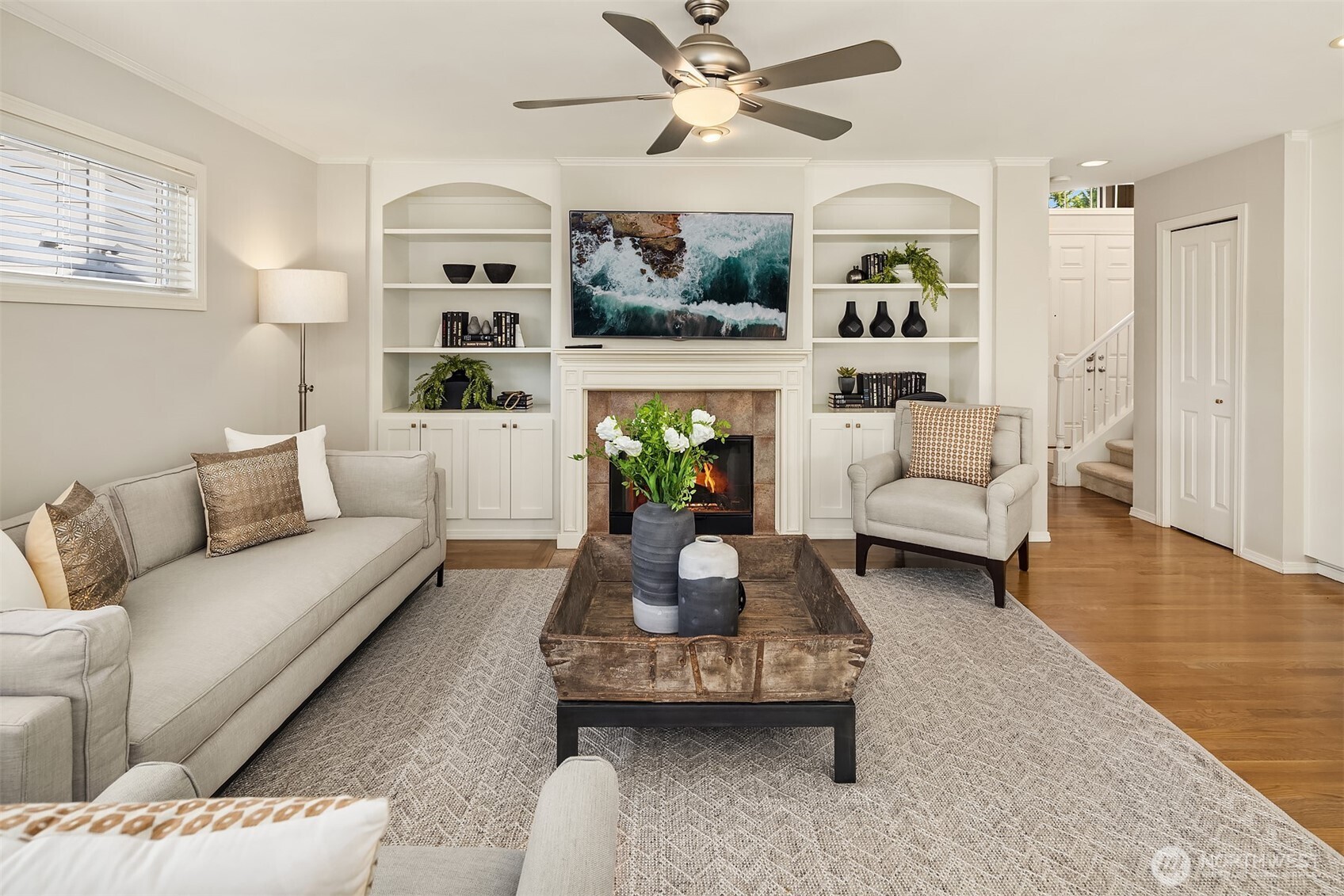 Both the living room and family room boast fireplaces.