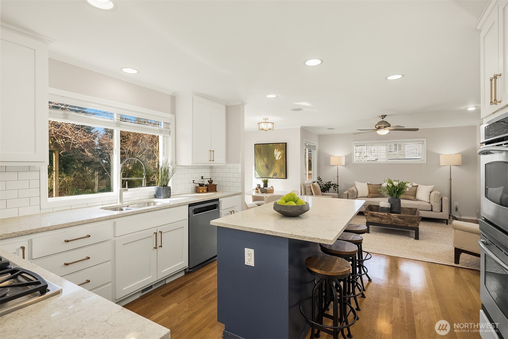 The main floor powder room was recently renovated by the current owners.
