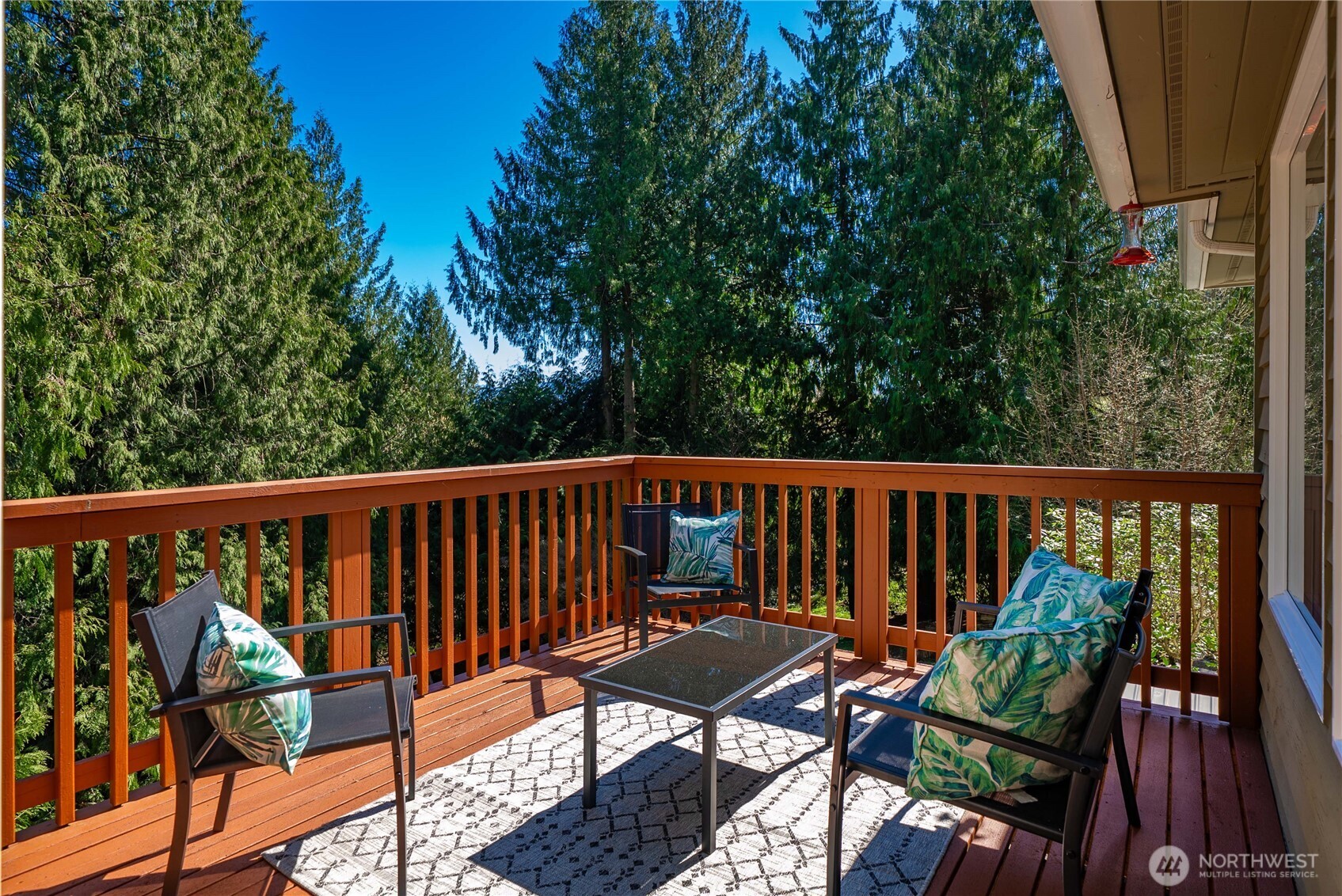 Expansive deck for entertaining or relaxing.