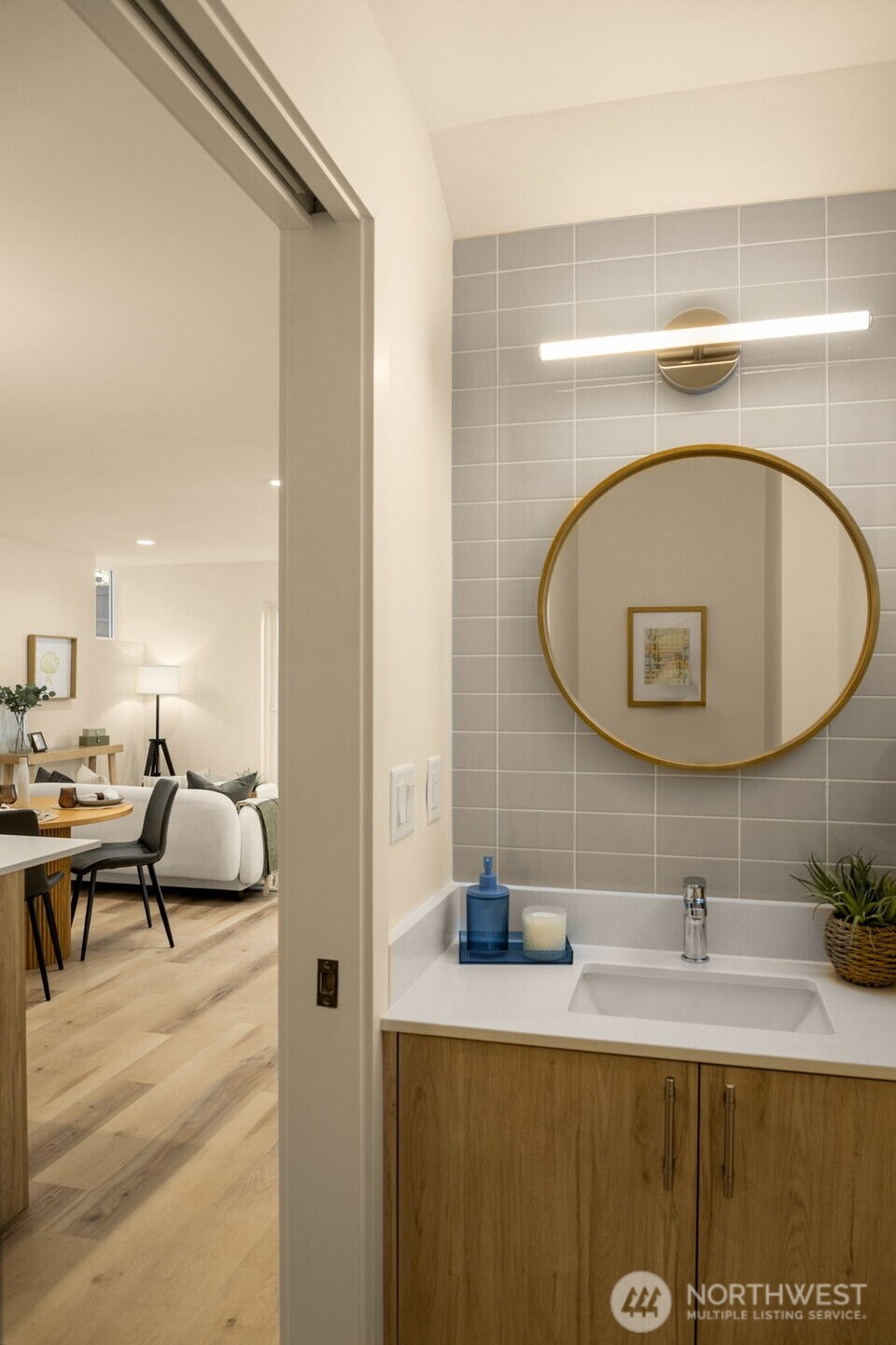 Powder room on the main level.