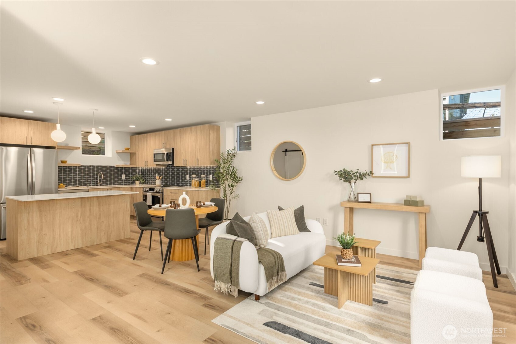 Open-concept floor plan.