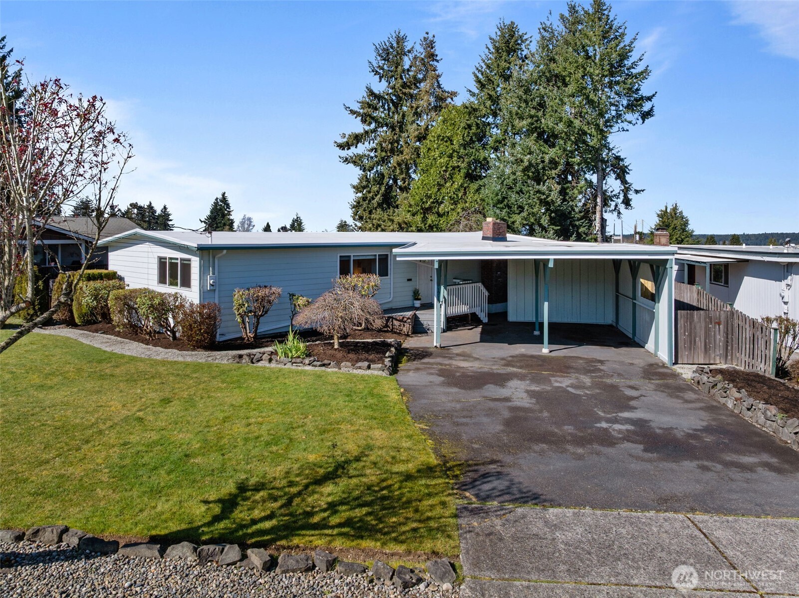 Driveway and Carport View  1710 North Bridgeview Drive, Tacoma, WA 98406