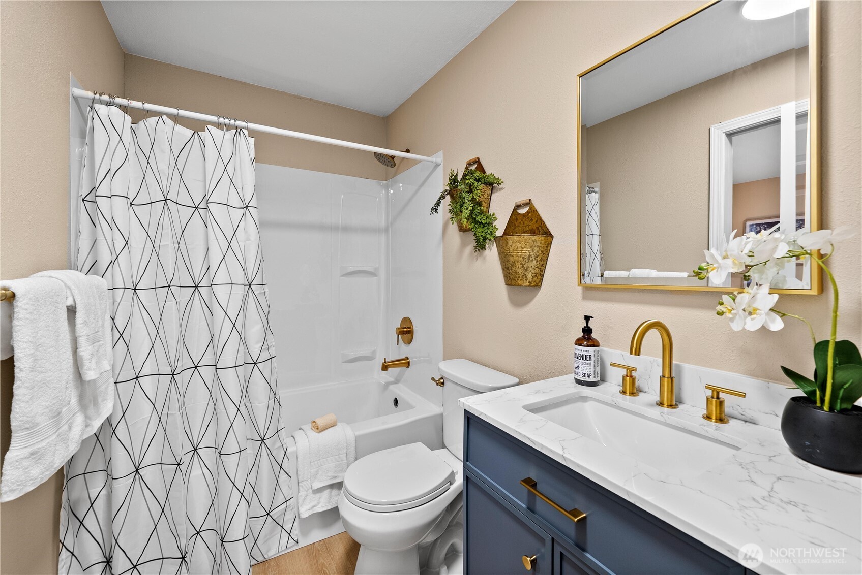 Large door entry into master bathroom as well