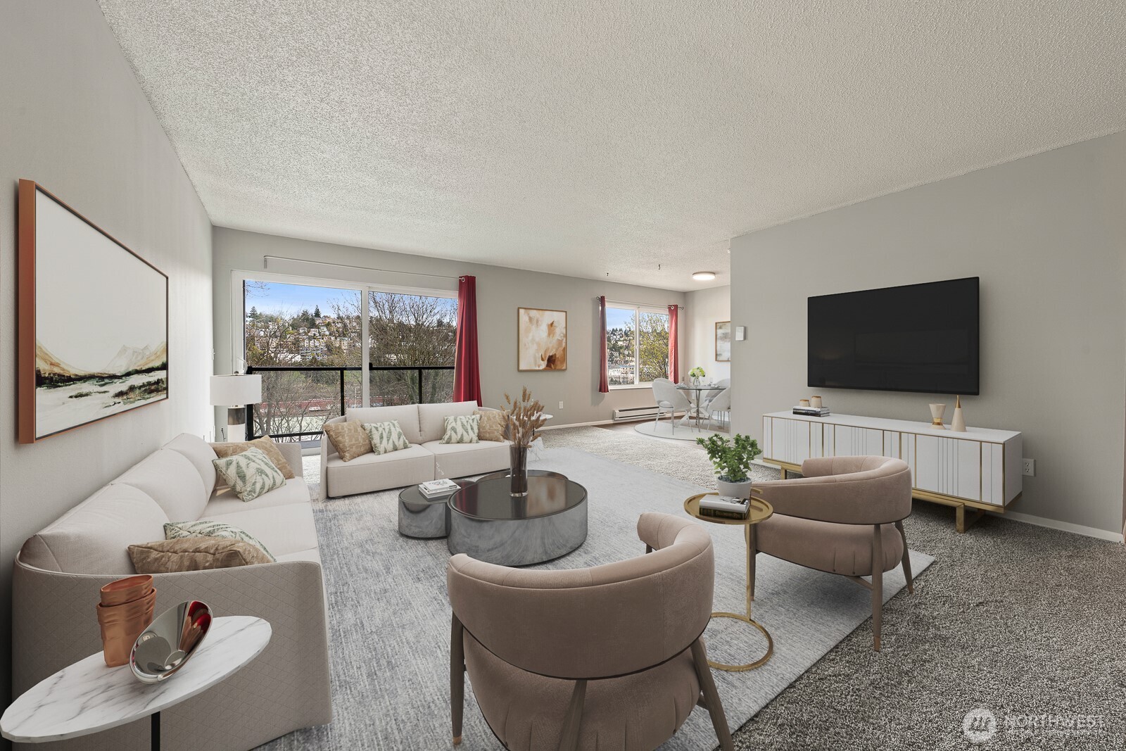 Living Room digitally staged.