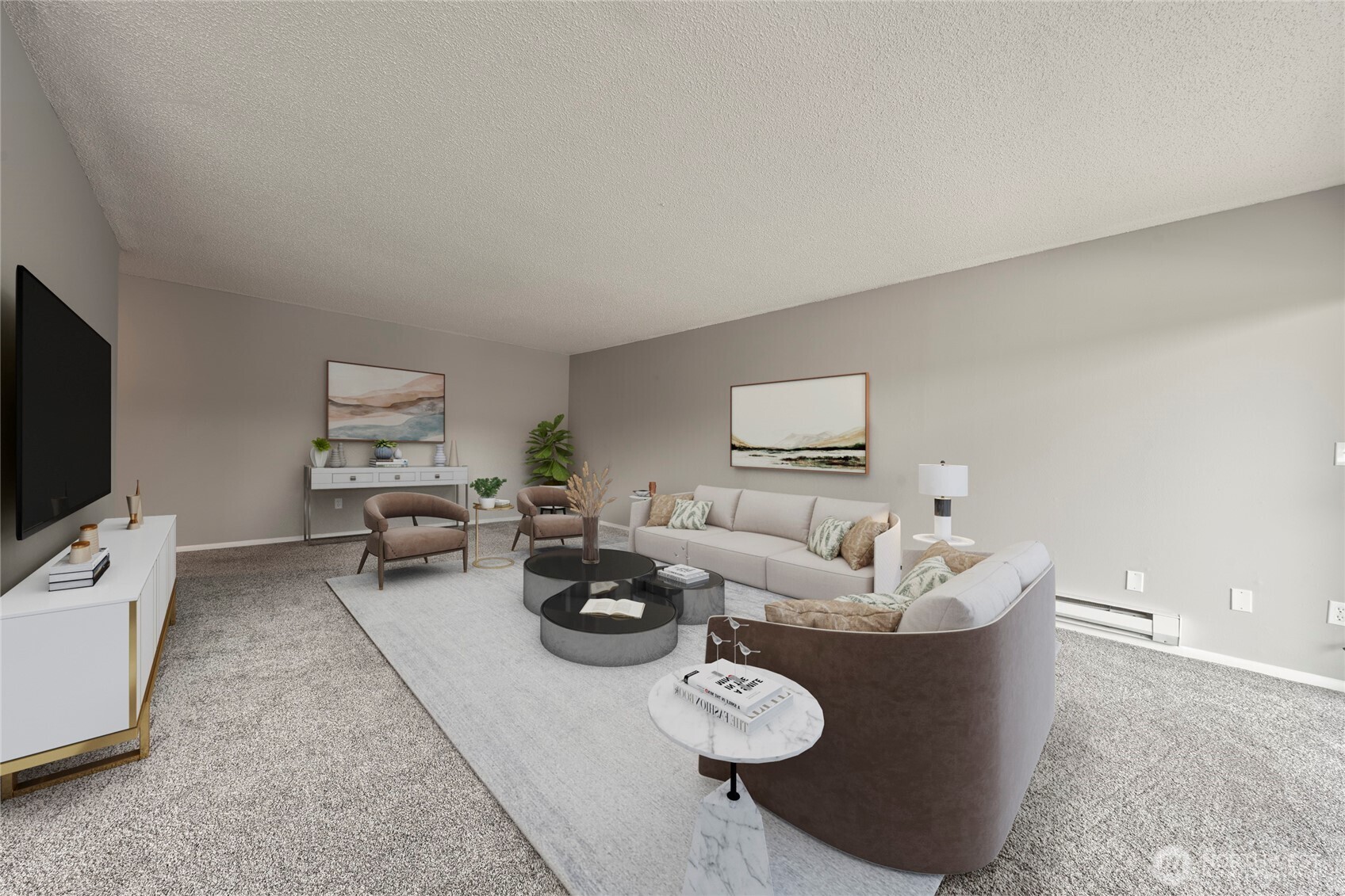 Living Room digitally staged.