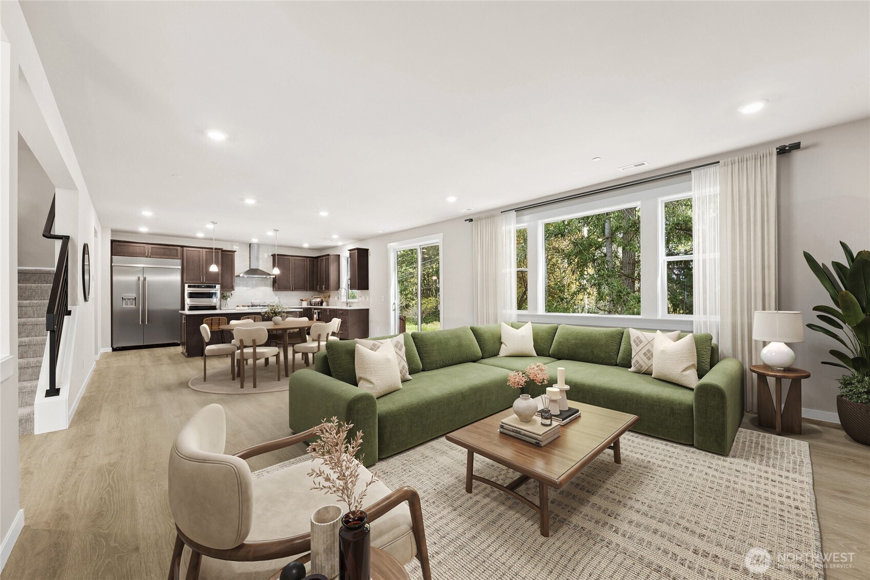 Very open layout - virtually staged.