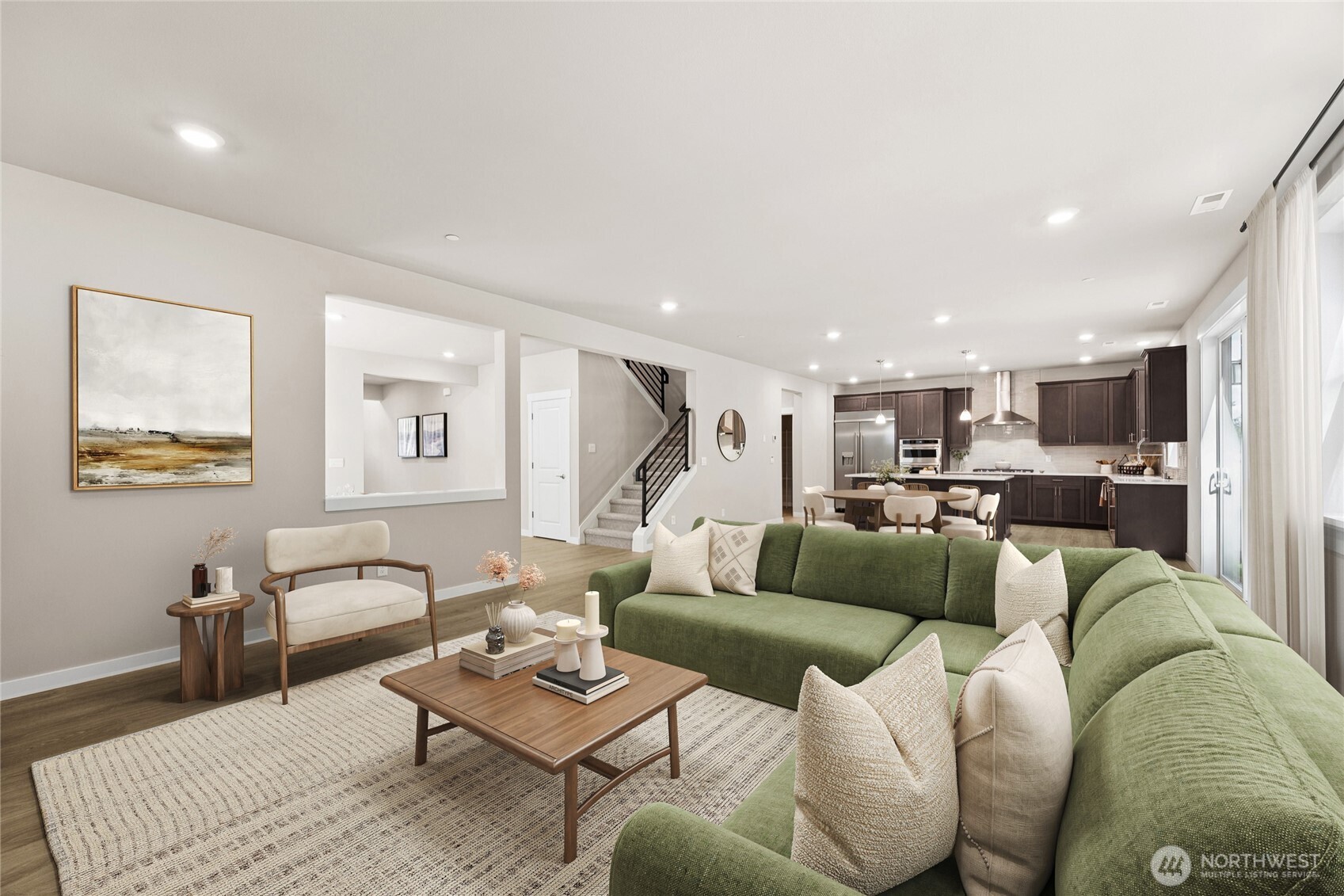 3/4 bath situated next to main floor bedroom.