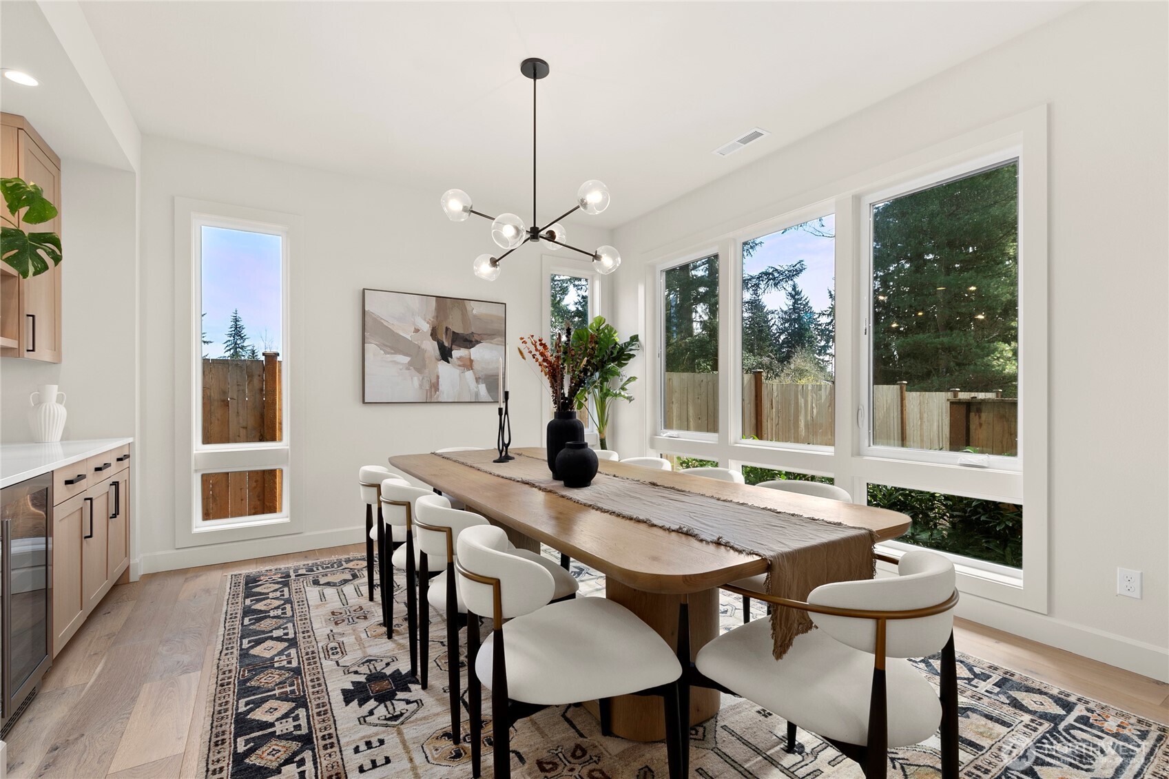 Grand dining area with an open, airy layout