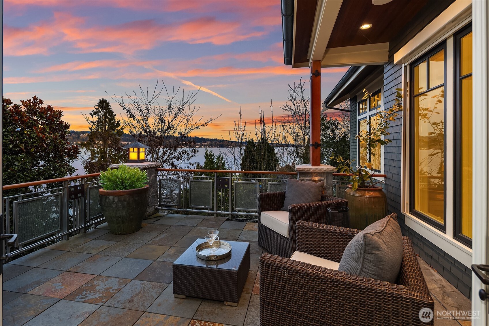 A sweeping view that arcs across the horizon ... from the rugged, snow covered peak of Mt. Rainier to the shimmering waters of Lake Washington, this outlook reflects nature's grandest elements on full display.
