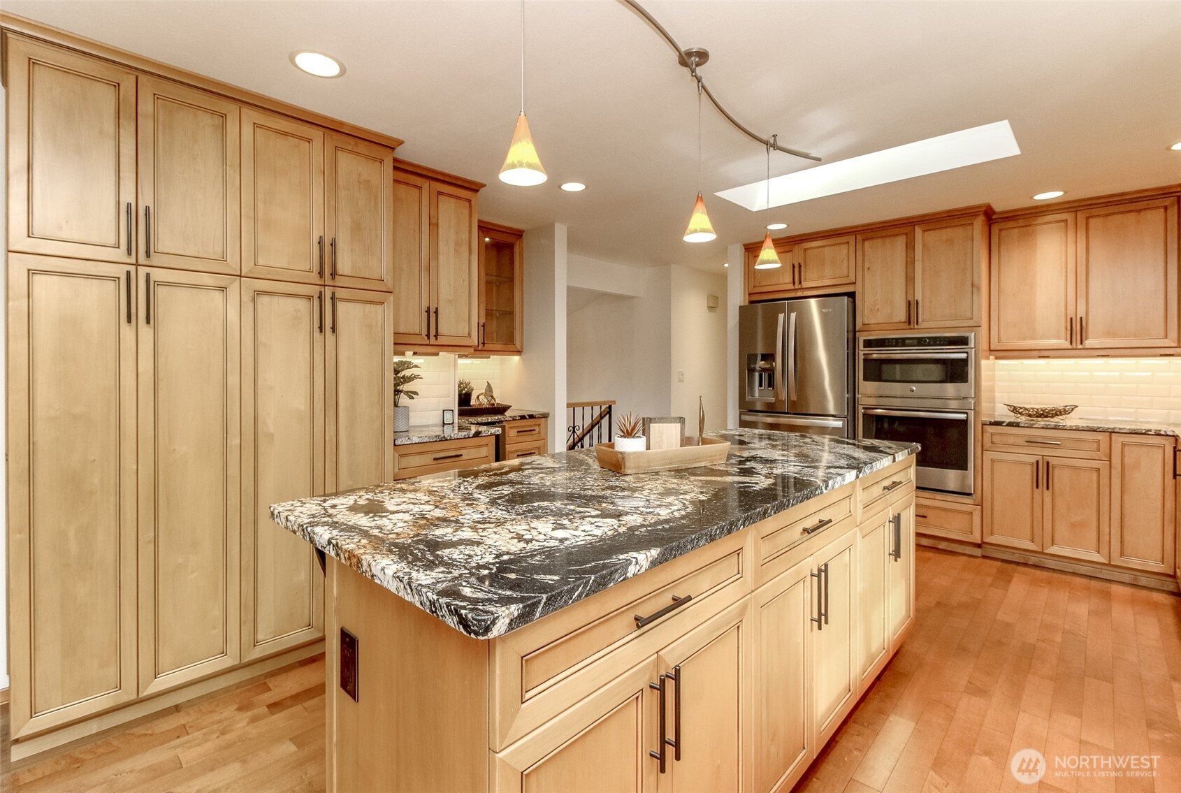 Custom cabinets and large pantry