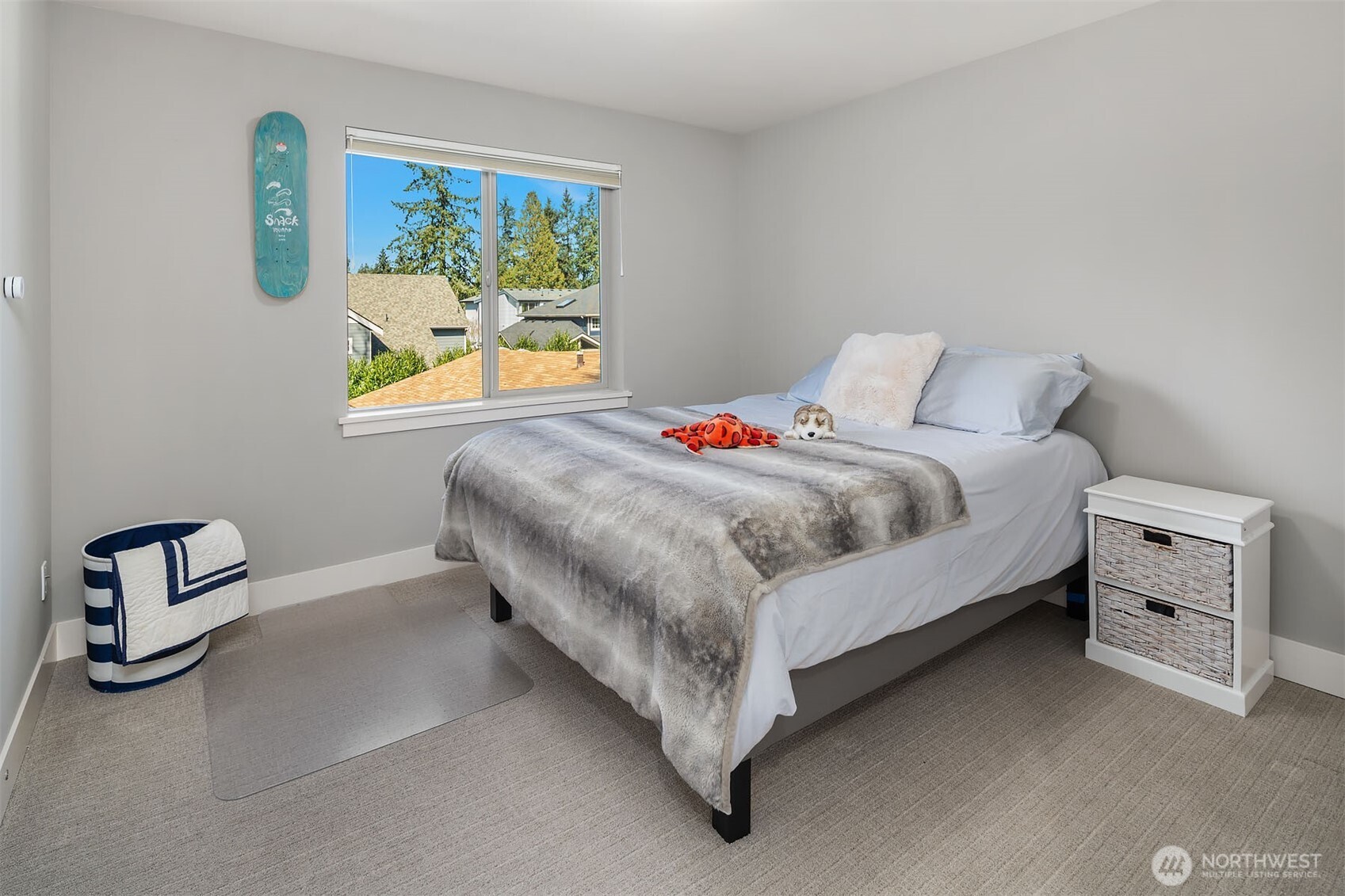 One of 3 spacious bedrooms: all with Custom walk-in closets