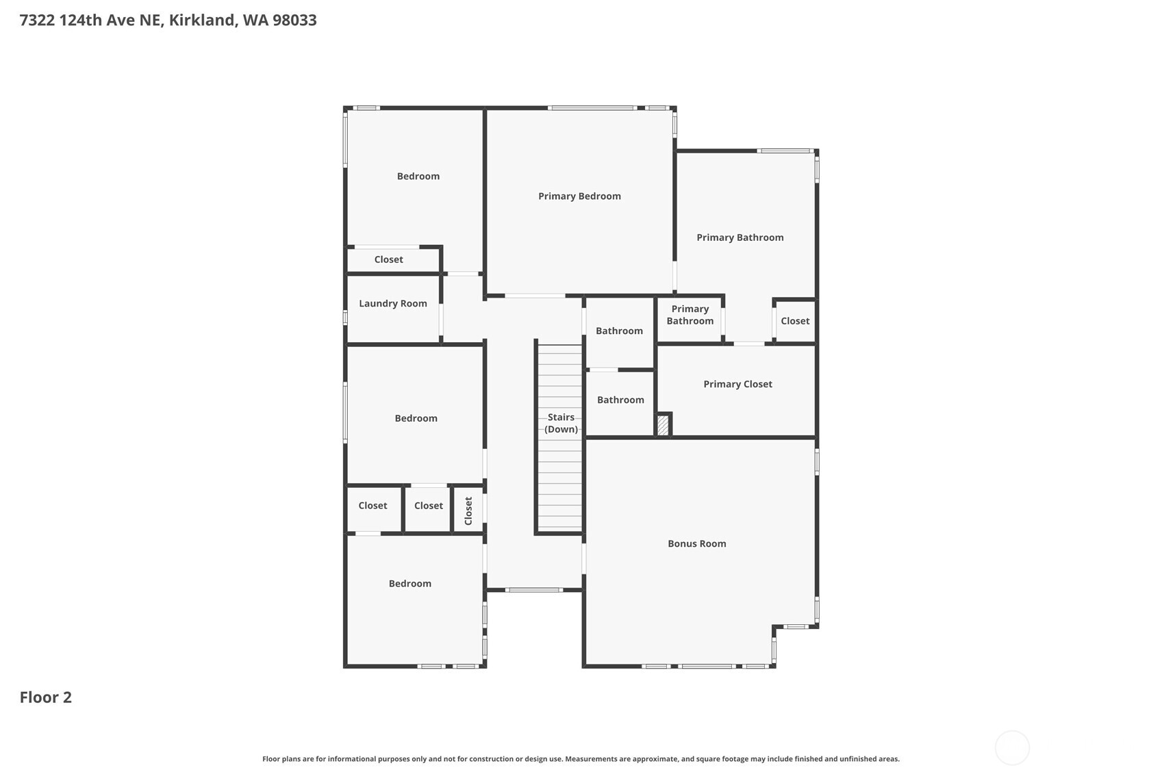Second-level floor plan