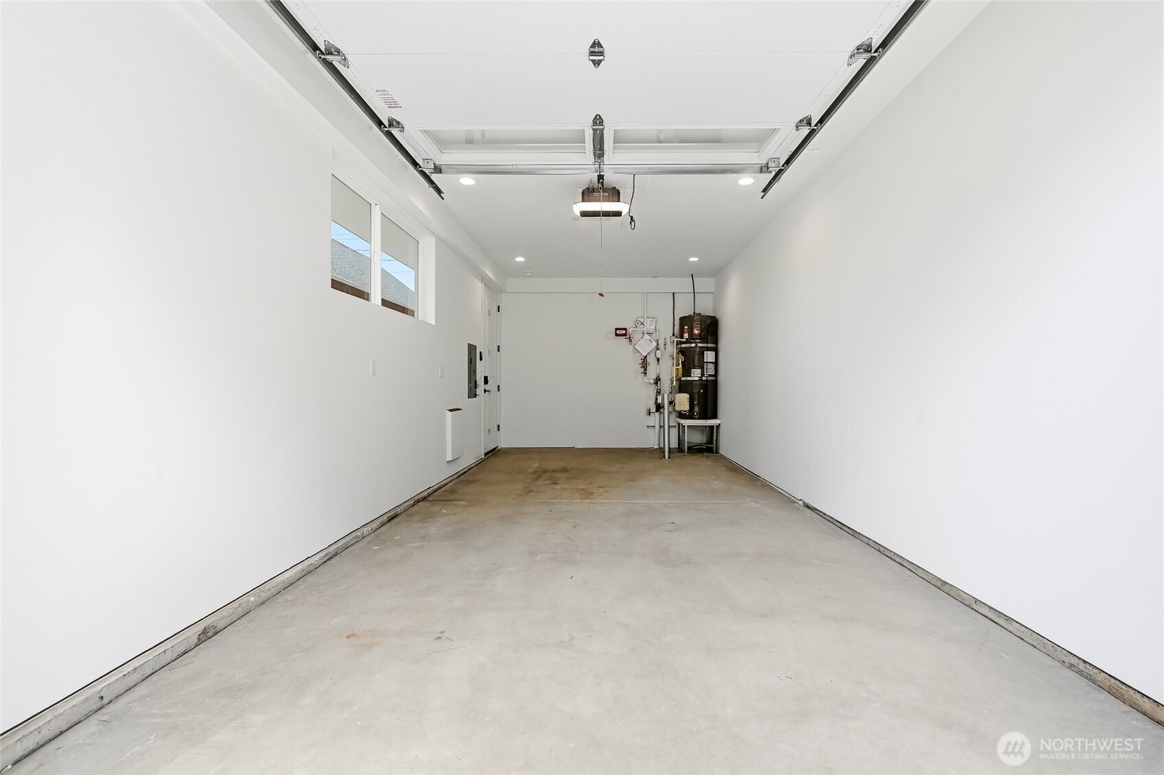 The one car garage is finished, insulated & heated