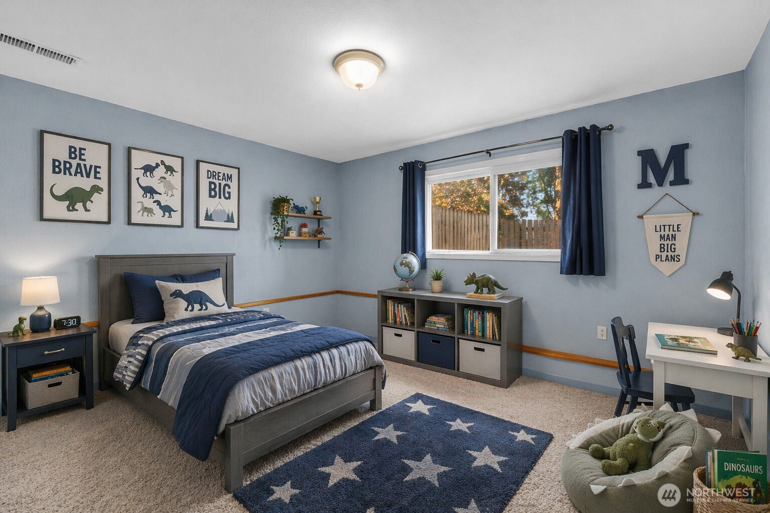 4th bedroom, downstairs. This room is virtually staged