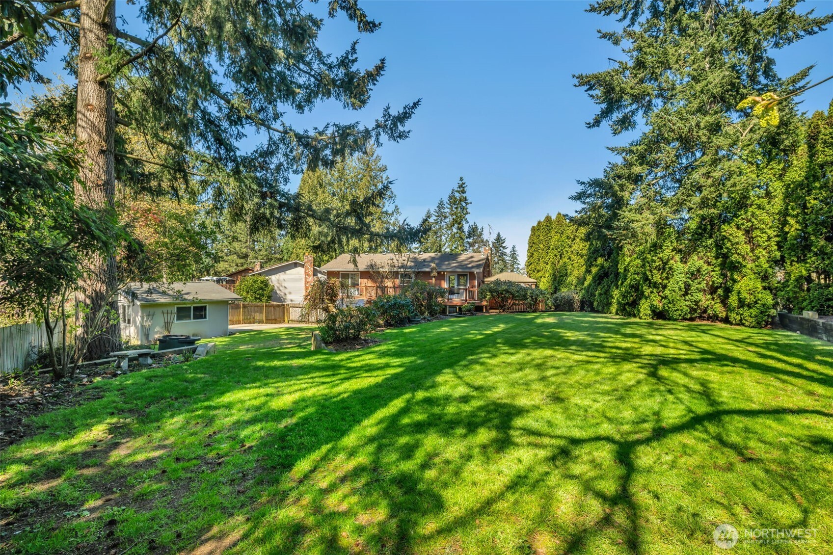 Looking back to the home from upper level