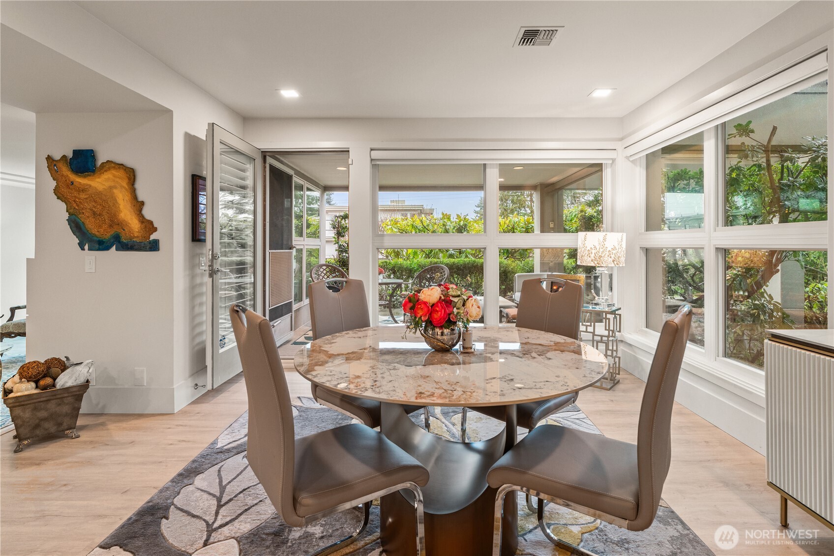 Savor mornings on the covered, private patio