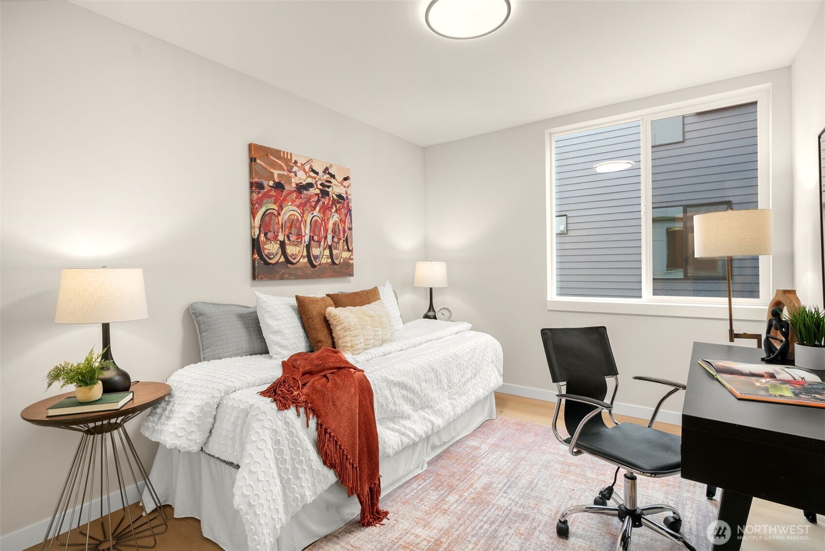 The homes third bedroom is extremely flexible, making a great place for guests or a home office
