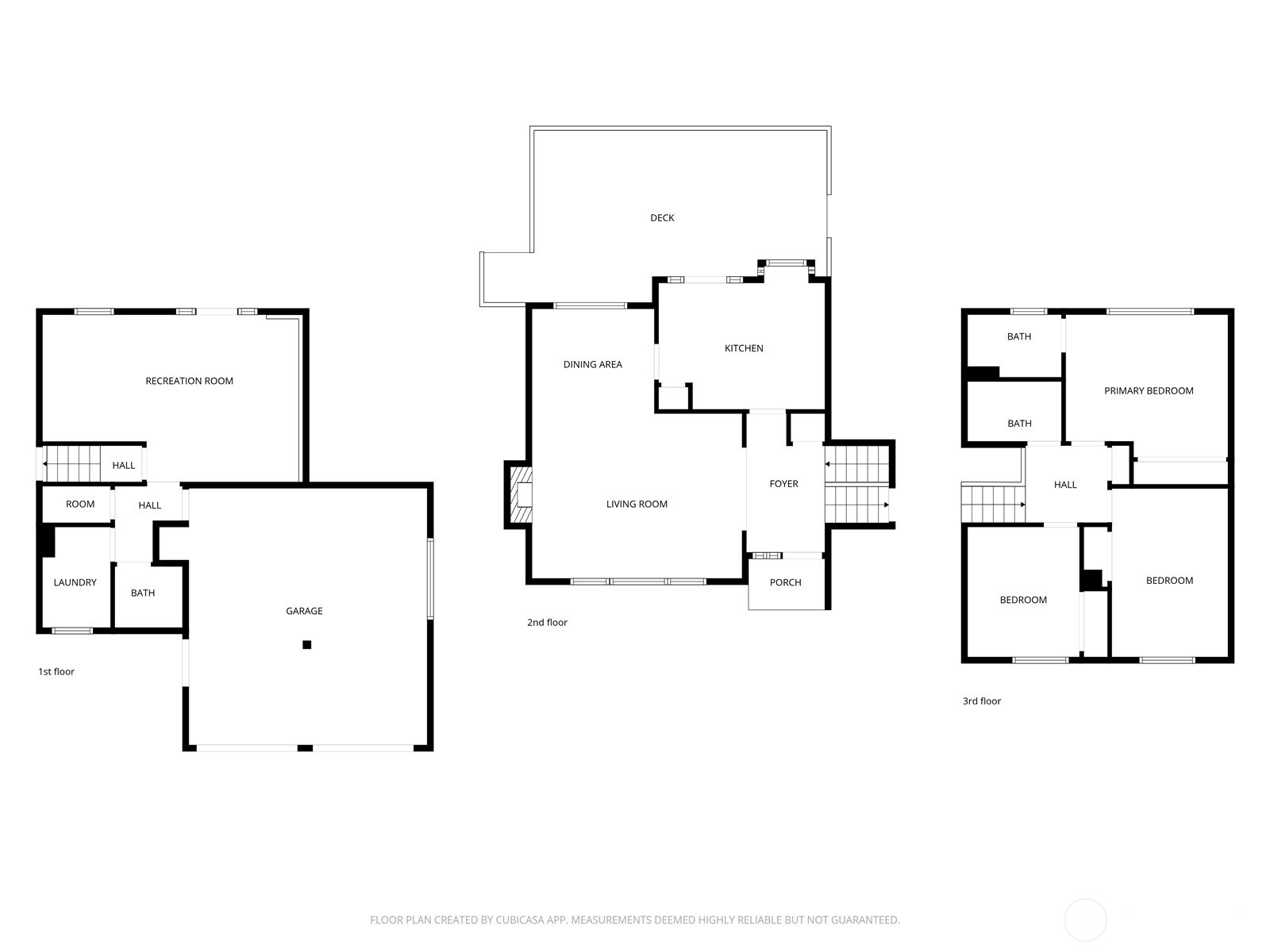 All 3 bedrooms are upstairs.