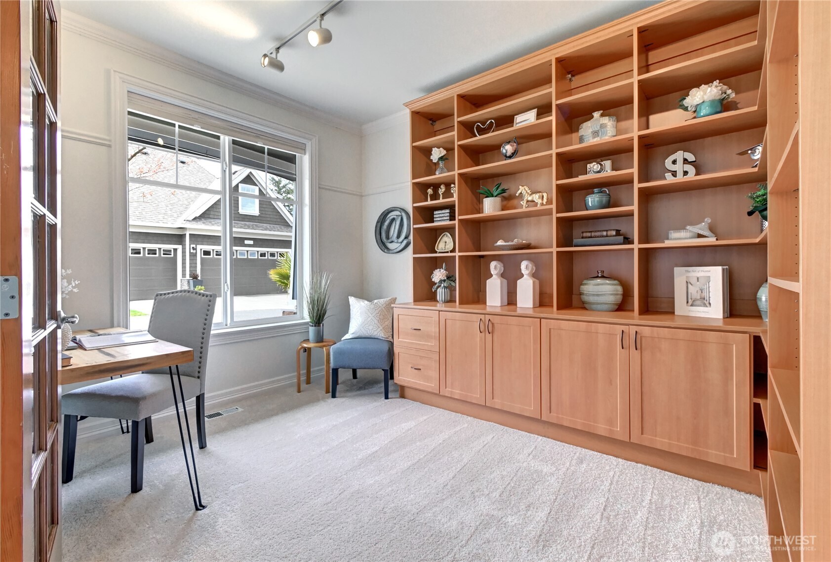 Spacious Den-Office with built-in's and lots of light.