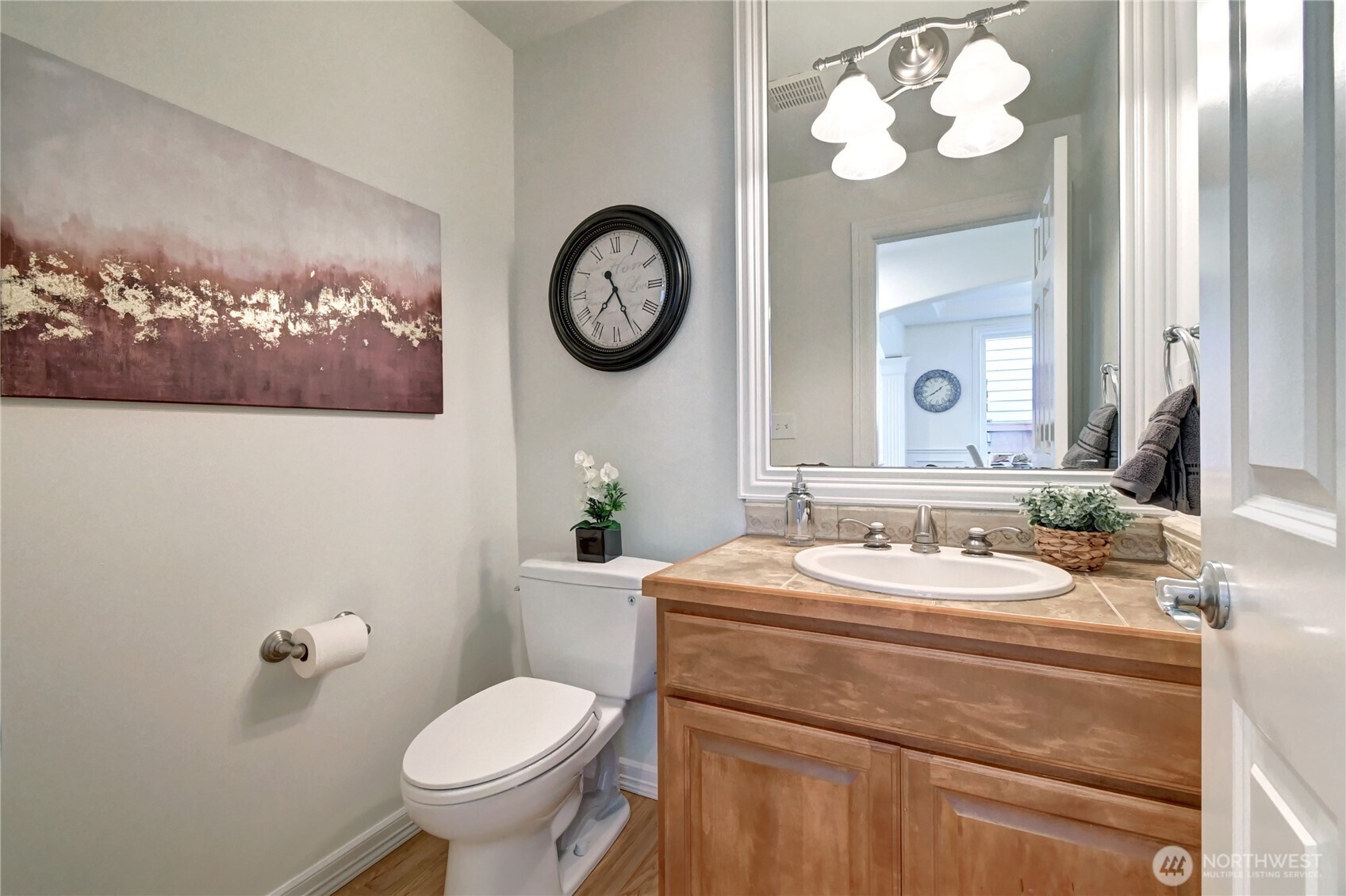 Main floor powder room off Great Room.