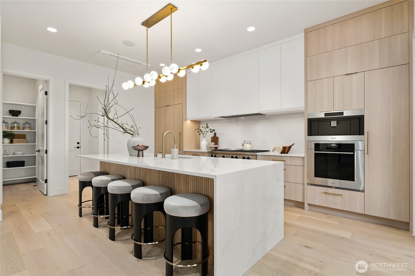 Open, Spacious Next Level Chef's Kitchen perfect for Entertaining with High-End Sub-Zero/Wolf Appliance Package Including 6 Burner with Skillet Range and Transitional Coffee System