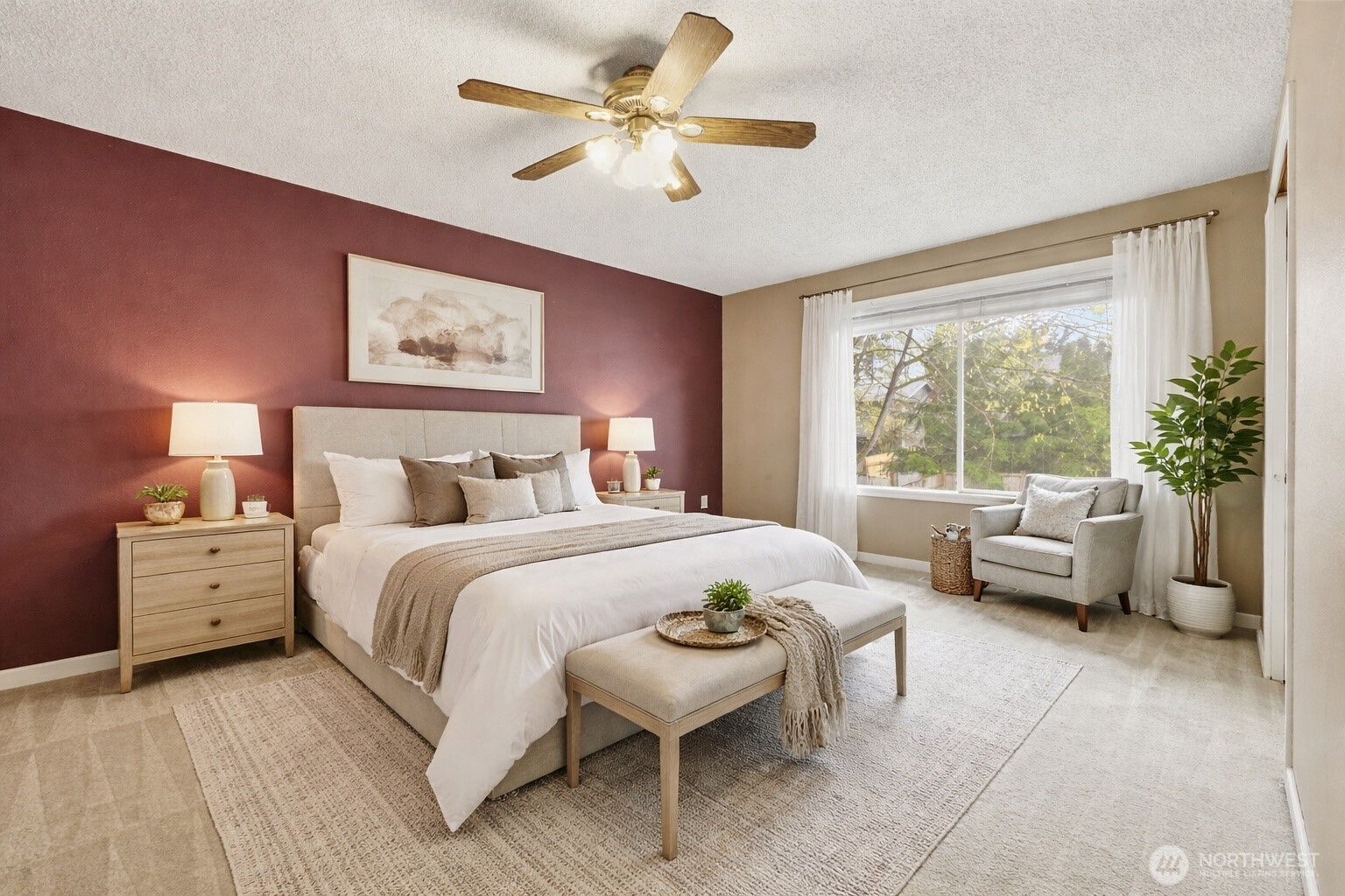 Secondary bedroom—one of five—ideal for guests, home office, or flexible use.