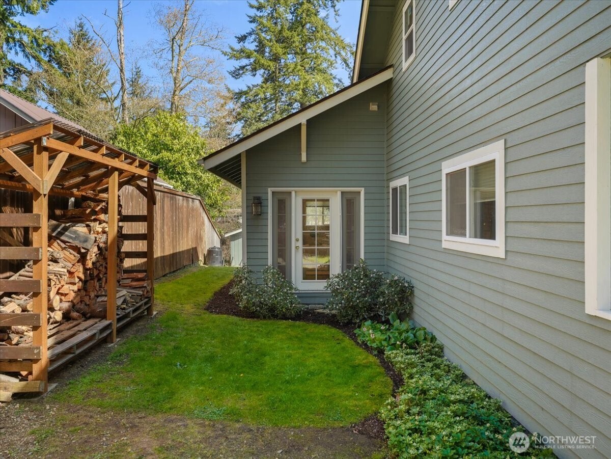 Cute little side door from the primary bedroom.