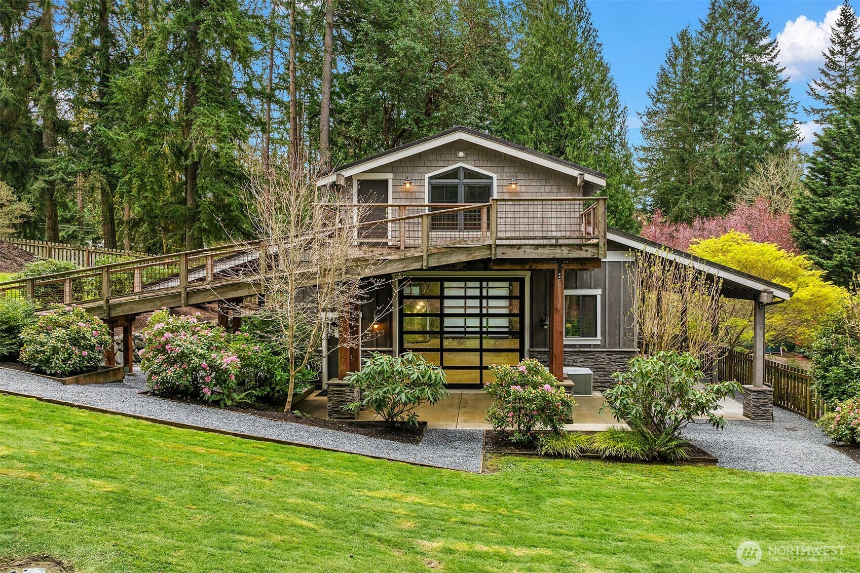 Upstairs you'll find an office and large flex room