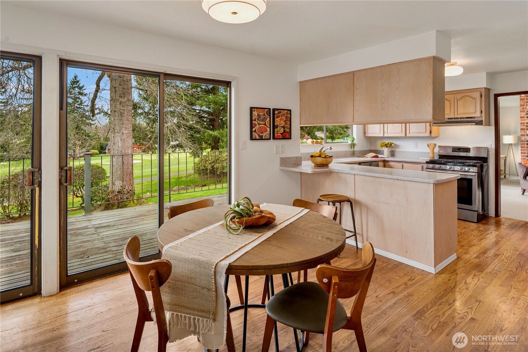Perfect spot for informal dining, potential breakfast bar set up with a countertop refresh.