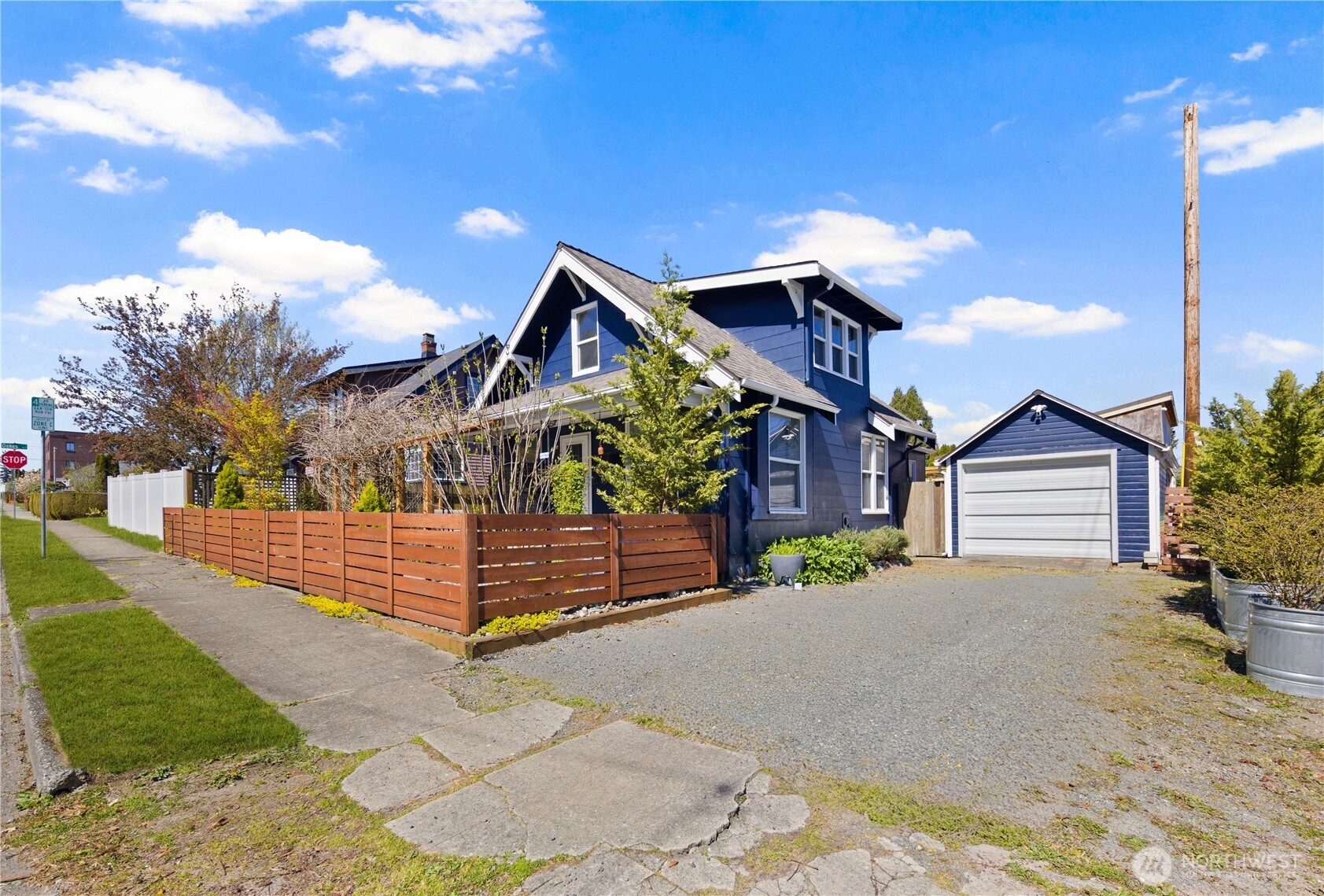 Fully fenced yard with three points of entry