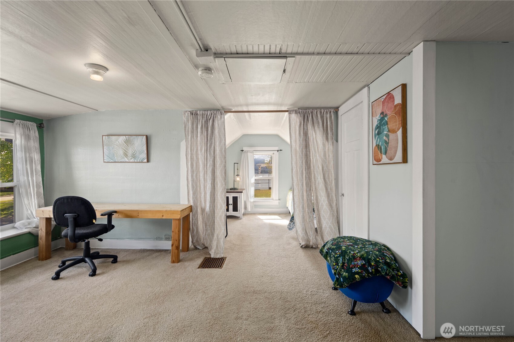 Views to the north, south and east from the upstairs bedroom