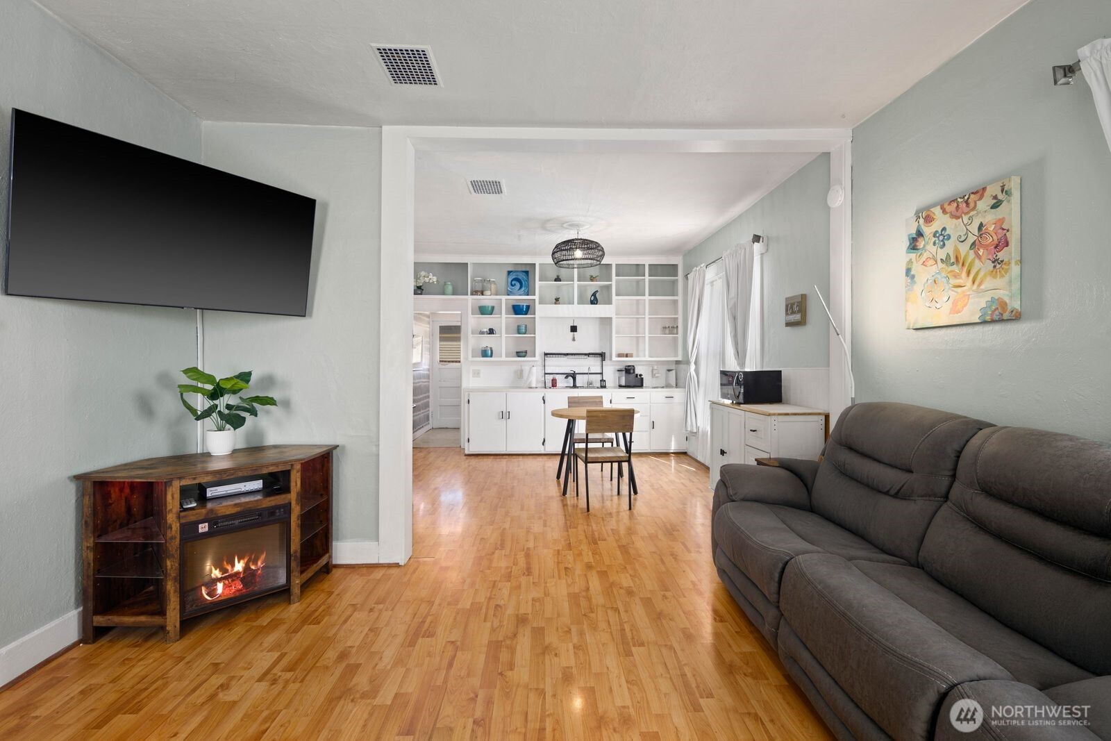 Living room is kitchen adjacent