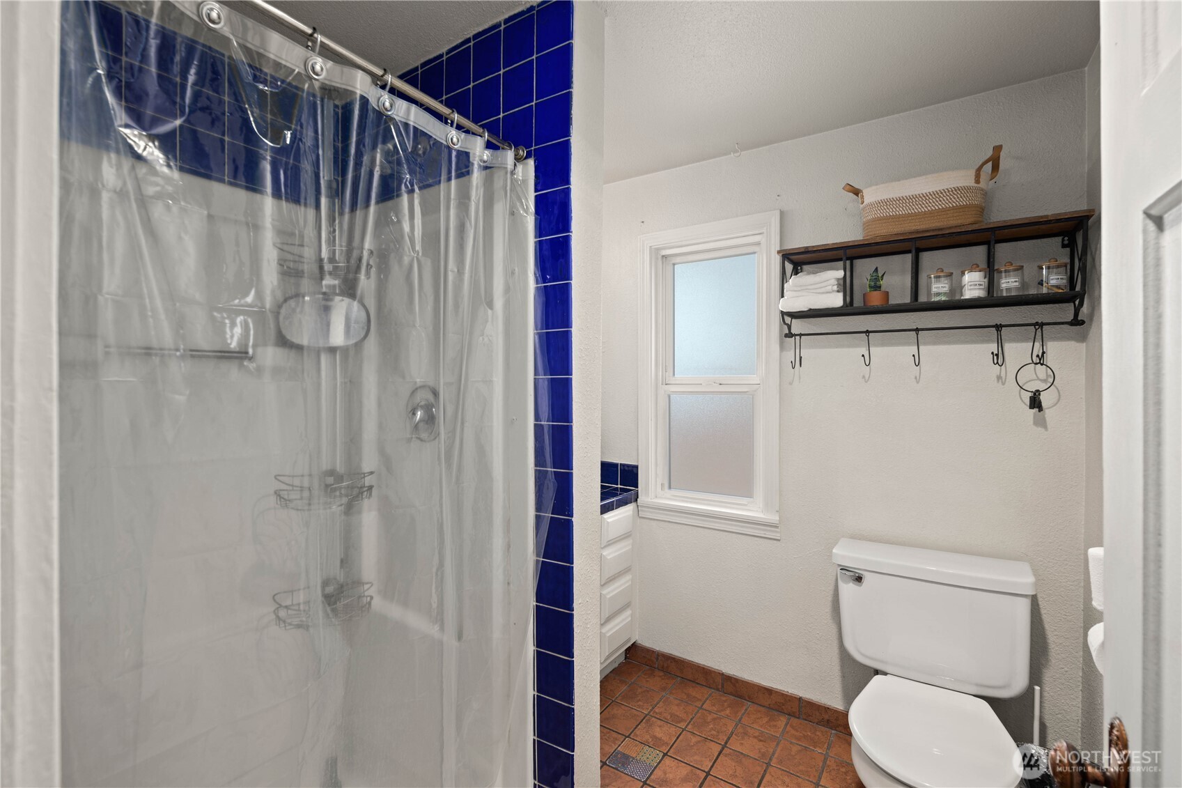 Artistically tiled bathroom