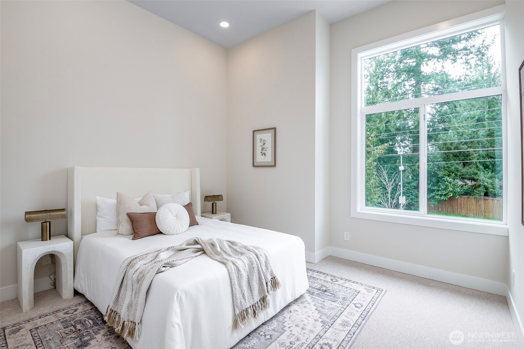 Stylish second-floor full bath featuring a dual-sink vanity, quartz countertops, and modern fixtures with a clean, contemporary design.
