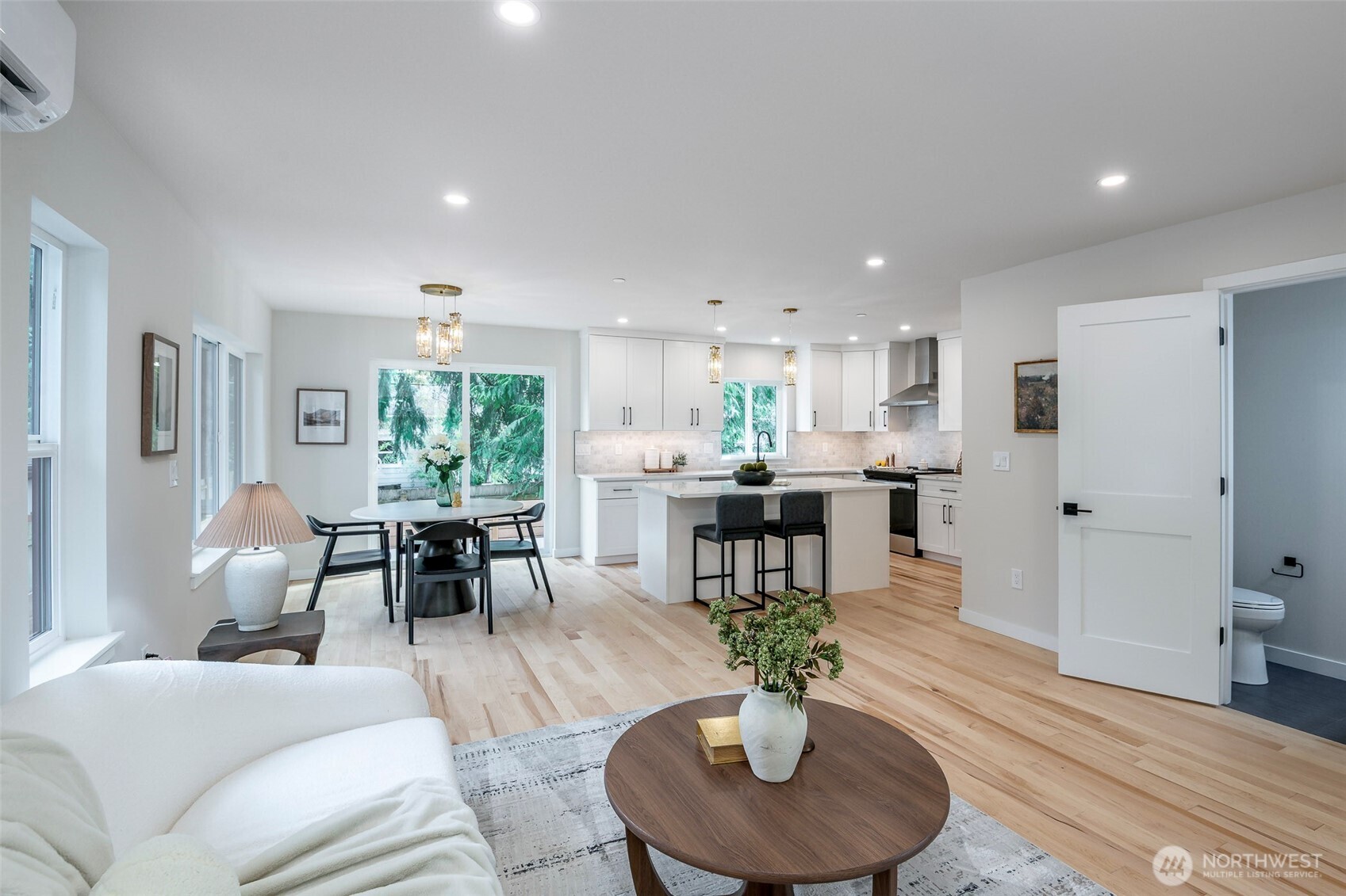 Warm hardwoods, bright white mill work, efficient heat/cool system ready to provide comfort.