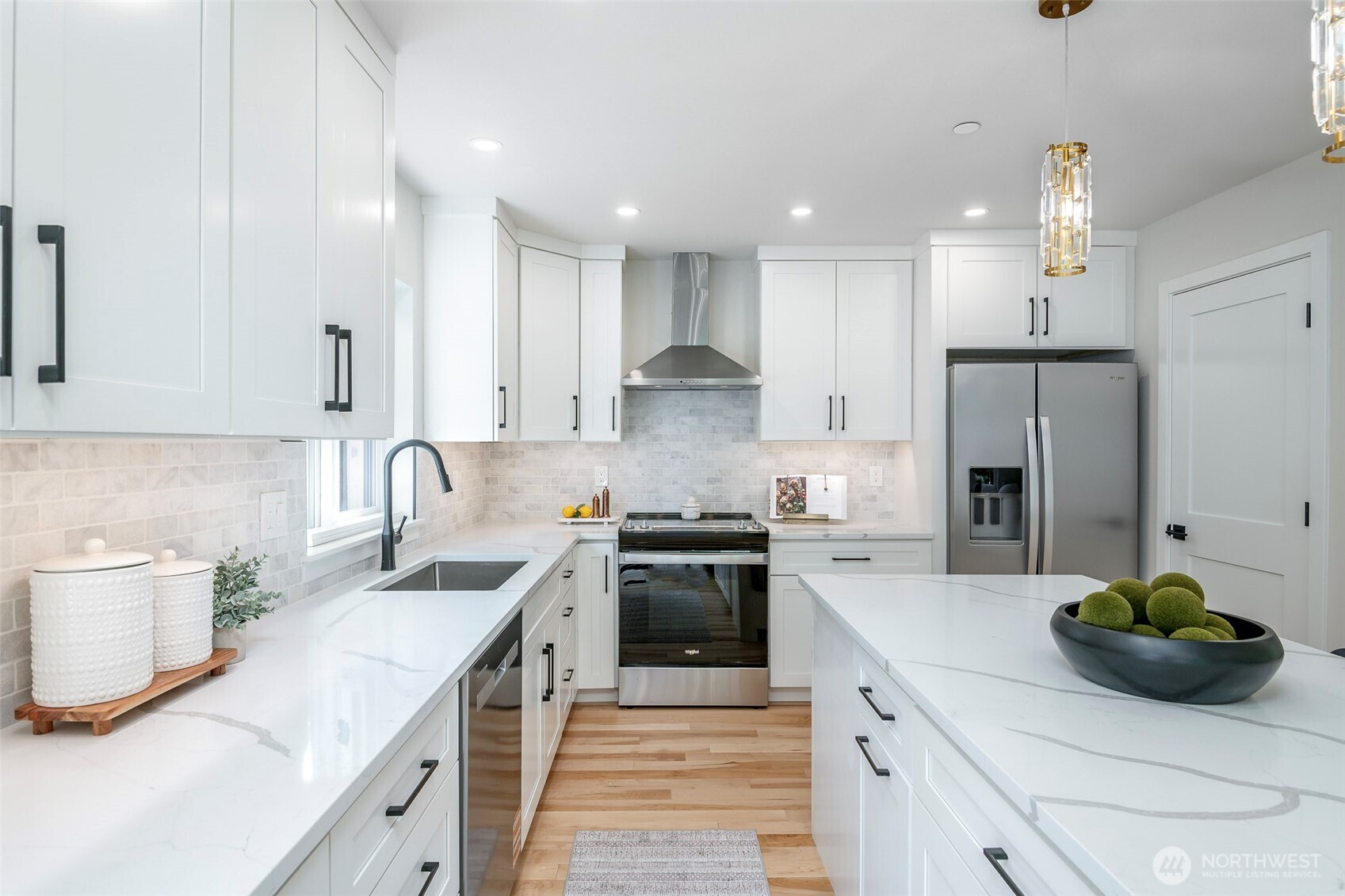 Upstairs at the DADU has 3 bedrooms! This is the Primary featuring own three-quarter bath.