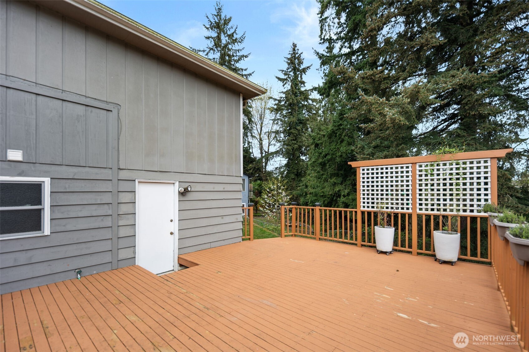 Lower portion of the back deck with hot tub hookups underneath