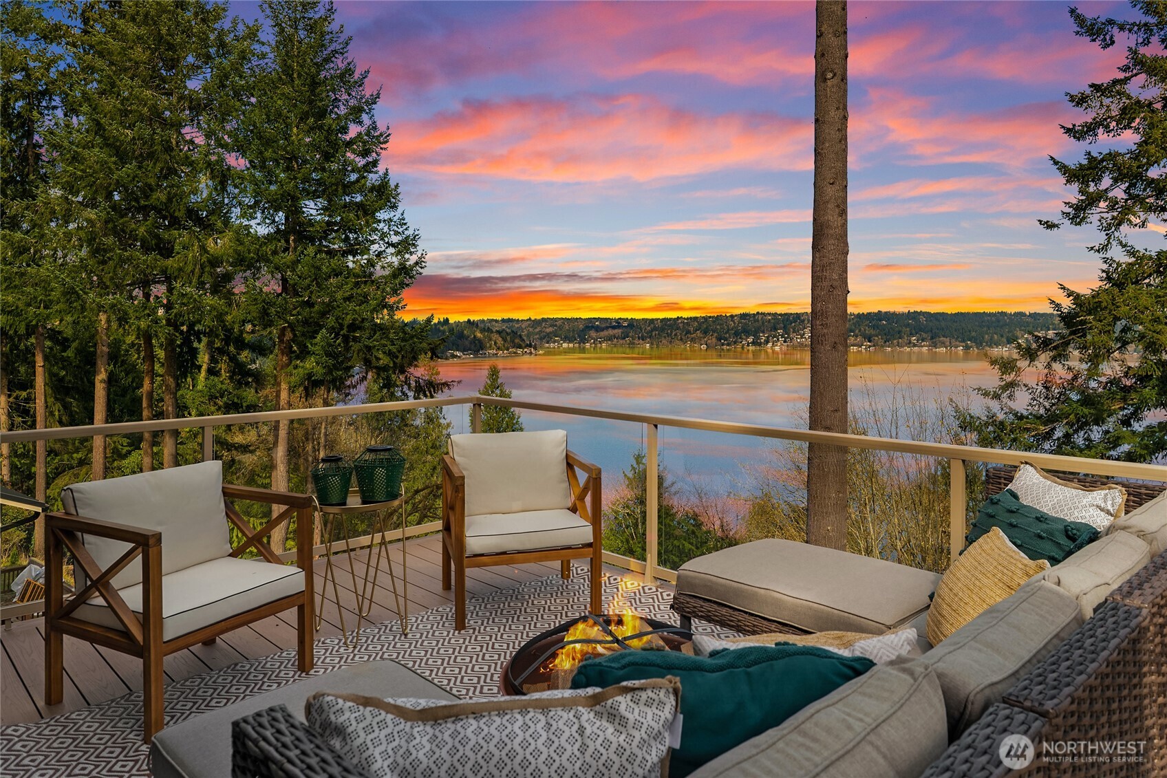 Captivating skies from the large view deck just off the great room.
