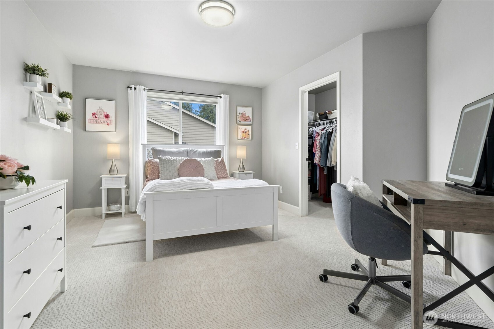 Bright bedroom with thoughtful proportions.