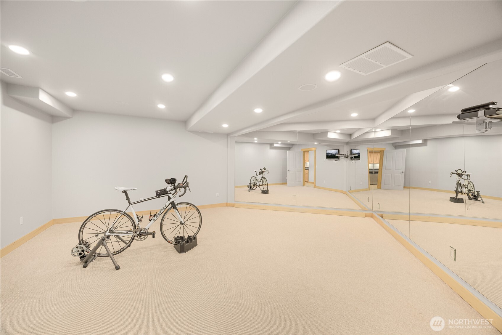 This room is set up and ready for your home gym