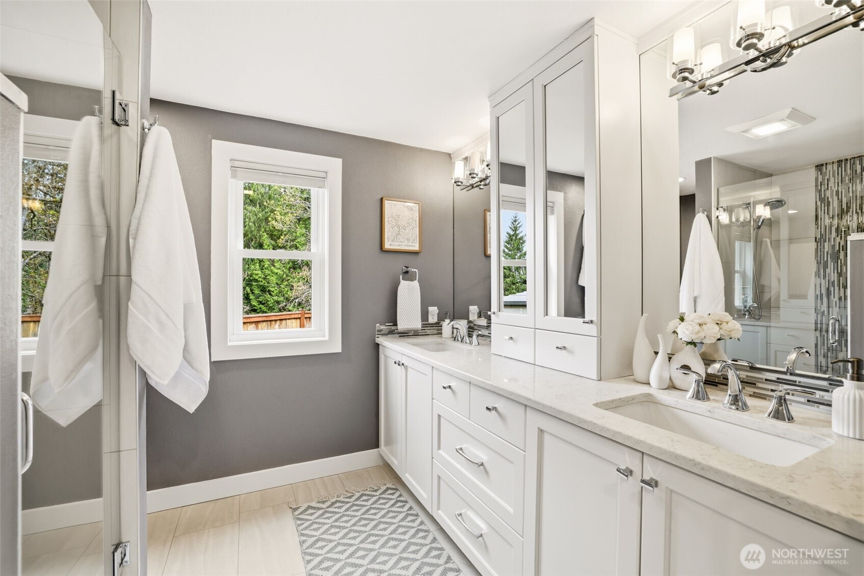 Updated primary bathroom with clean, modern finishes