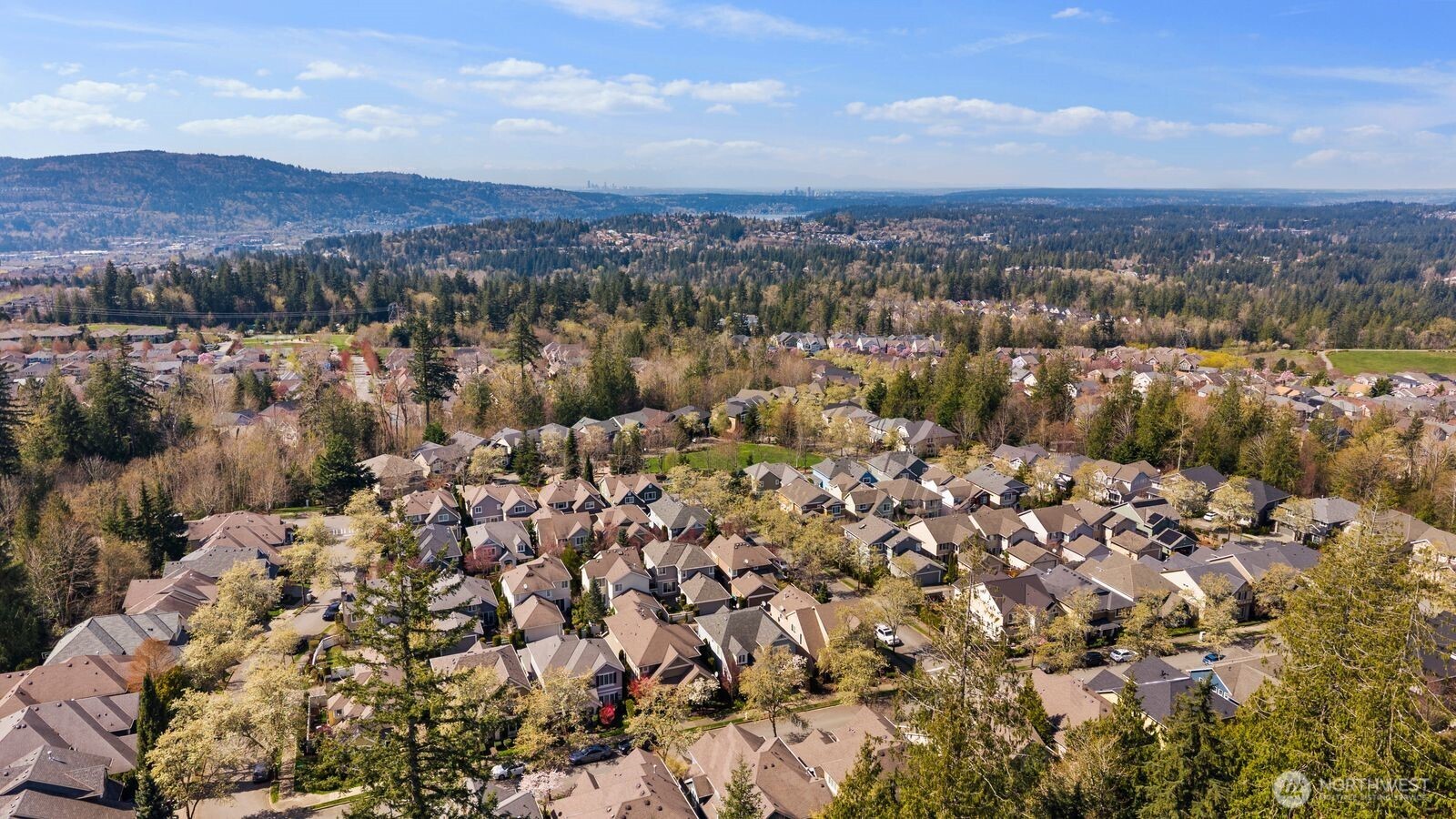 Aerial view looking back towards the village... about one mile from center.