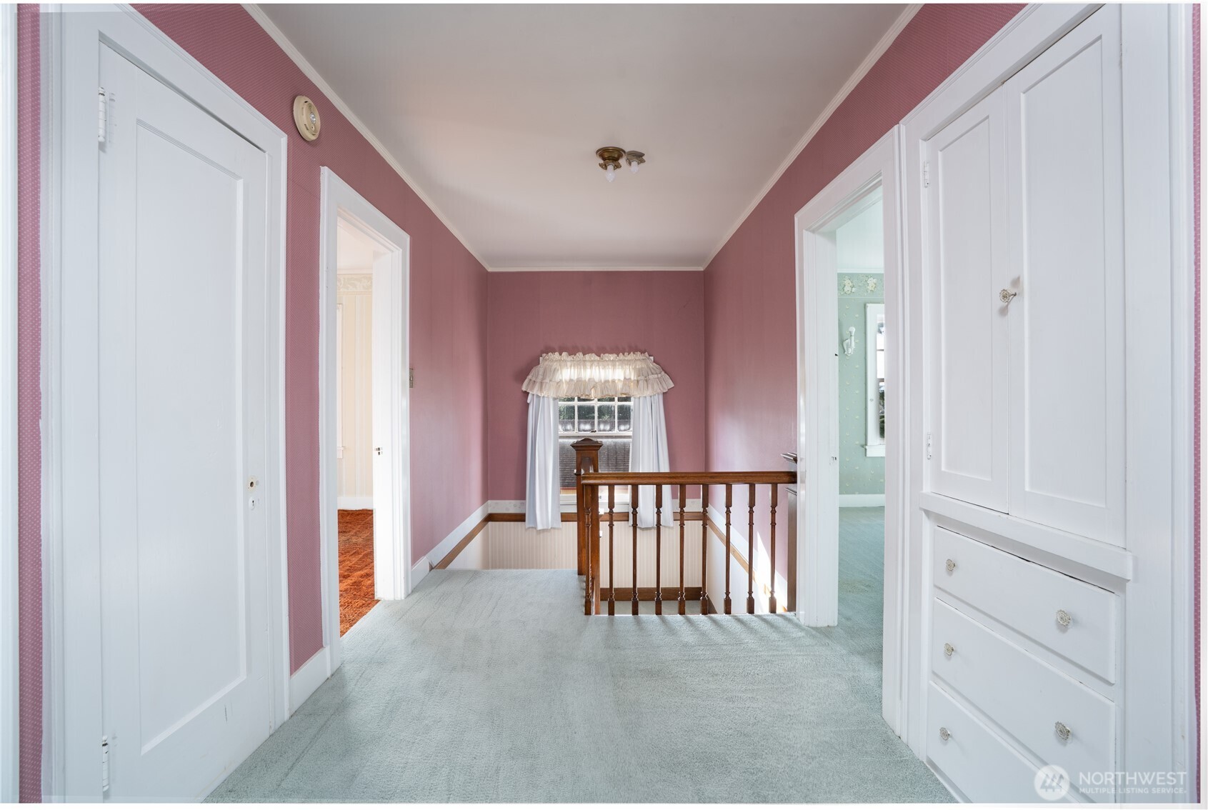 At the top of the landing are four large bedrooms, a full bath, and built in storage.  One could add an additional bathroom to one of the bedrooms for a true primary OR combine 2 bedrooms into one and add a bath for a glorious ensuite experience.